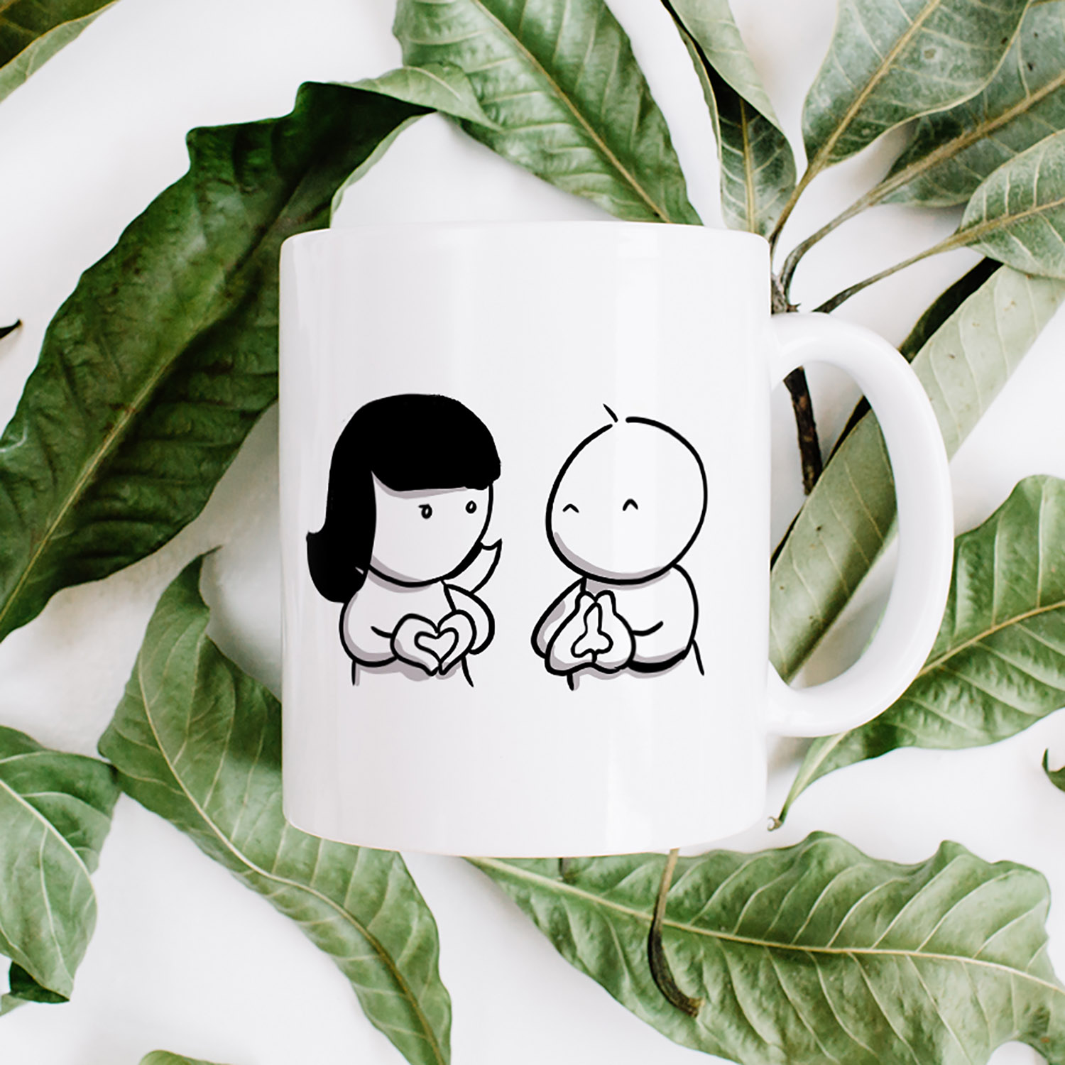 Funny Couple Hand Gestures Mug - Perfect Gift for Partners