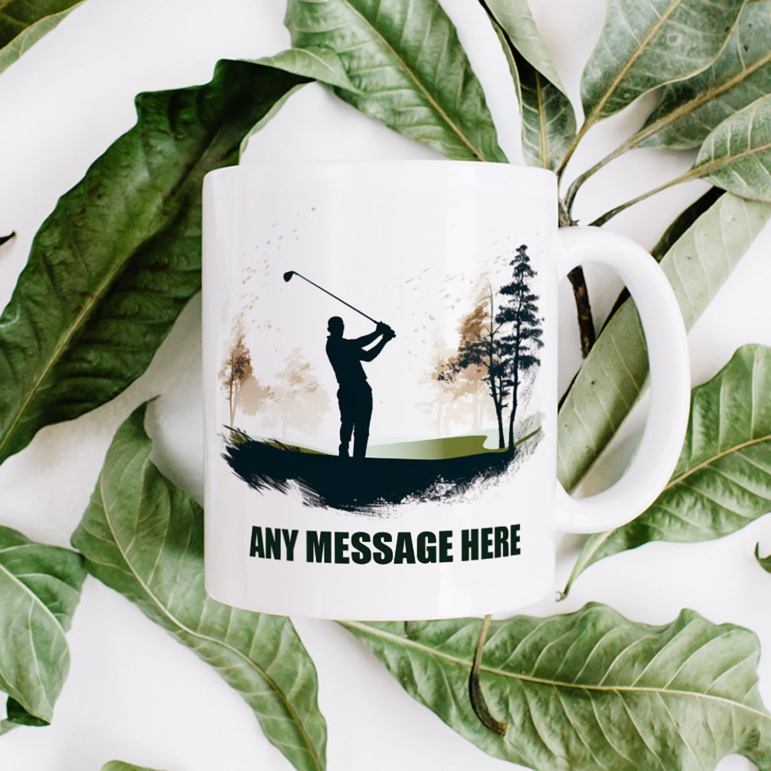 Personalised Golfing Silhouette Mug for Golf Lovers