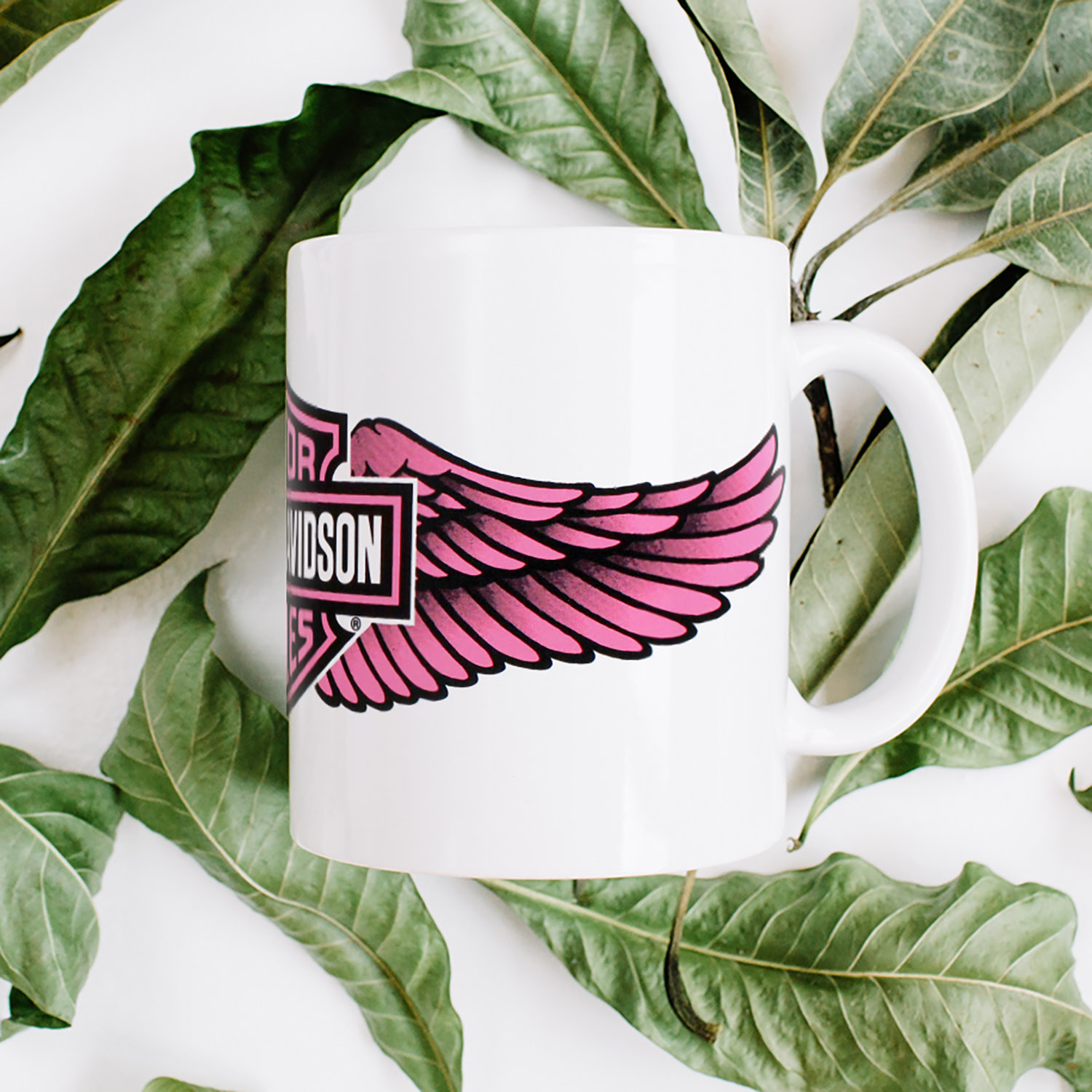 Harley-Davidson Pink Full Wrap Logo Mug for Bikers