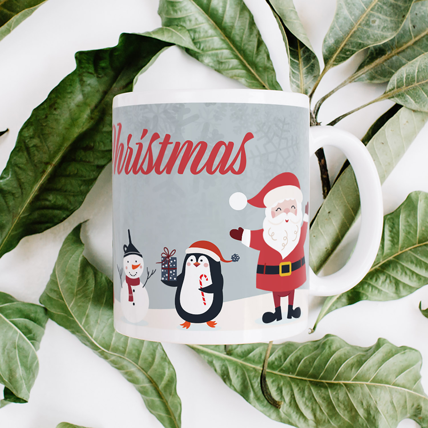 Festive Santa & Penguin Mug - Perfect Holiday Gift
