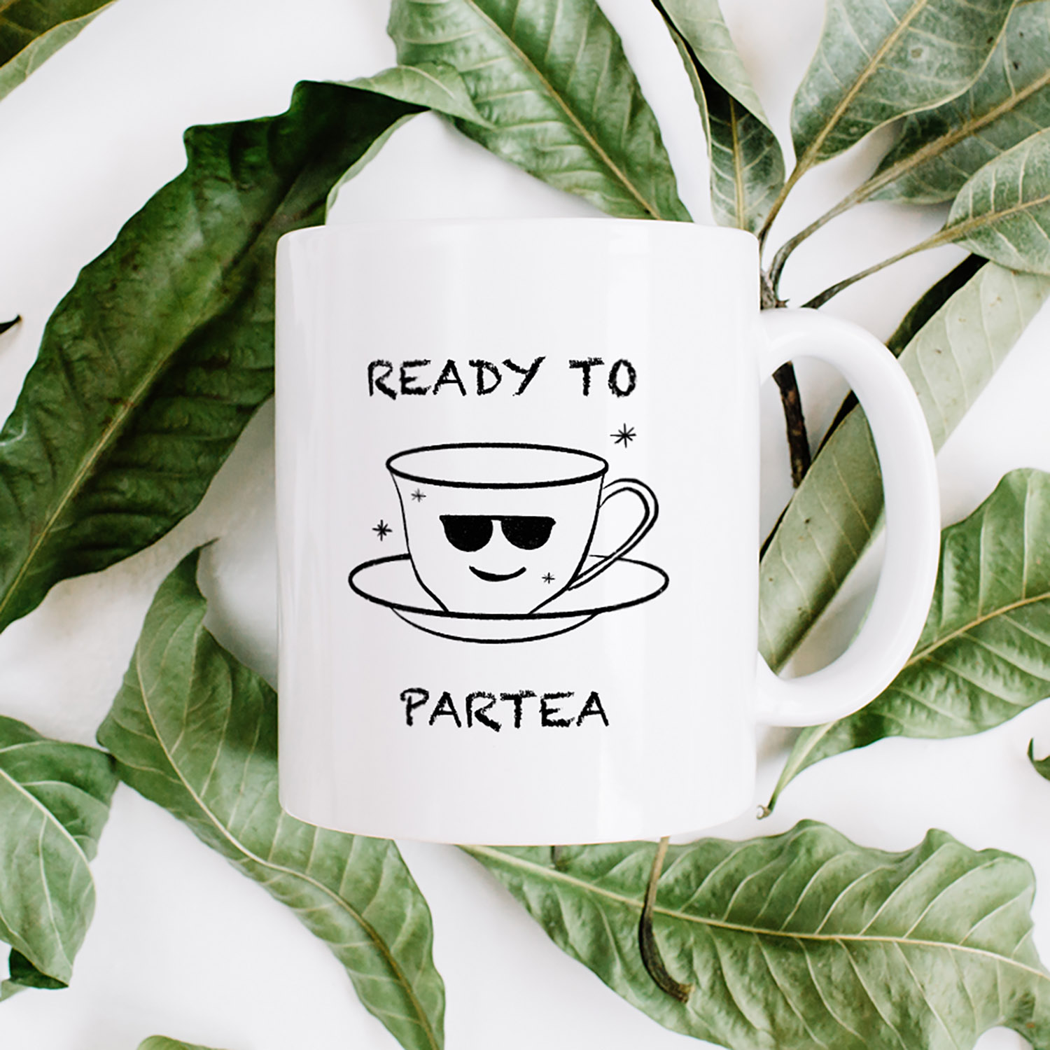Party-Ready Tea Cup Mug - Fun Design for Tea Lovers