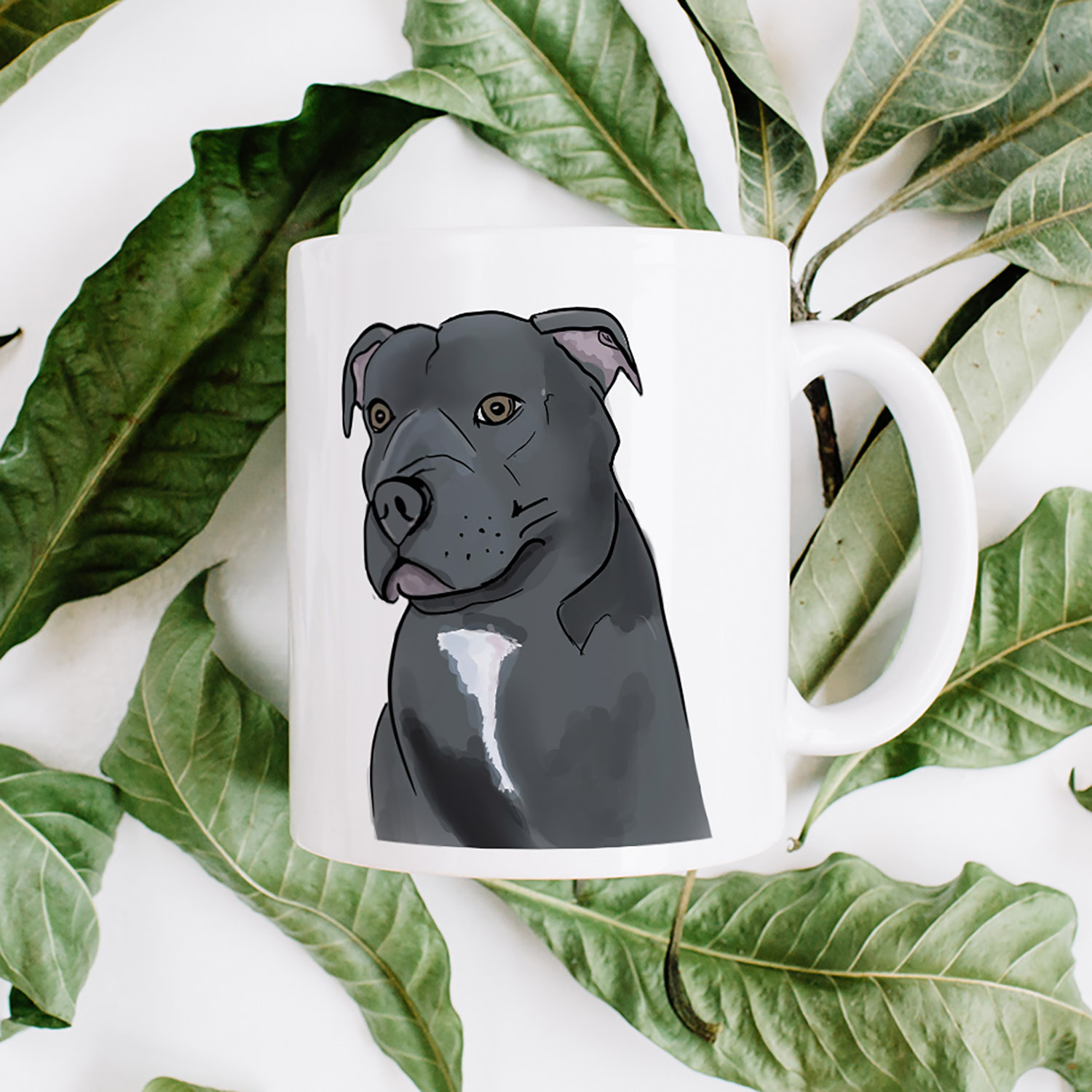 Charming Illustrated Staffordshire Bull Terrier Mug for Dog Lovers