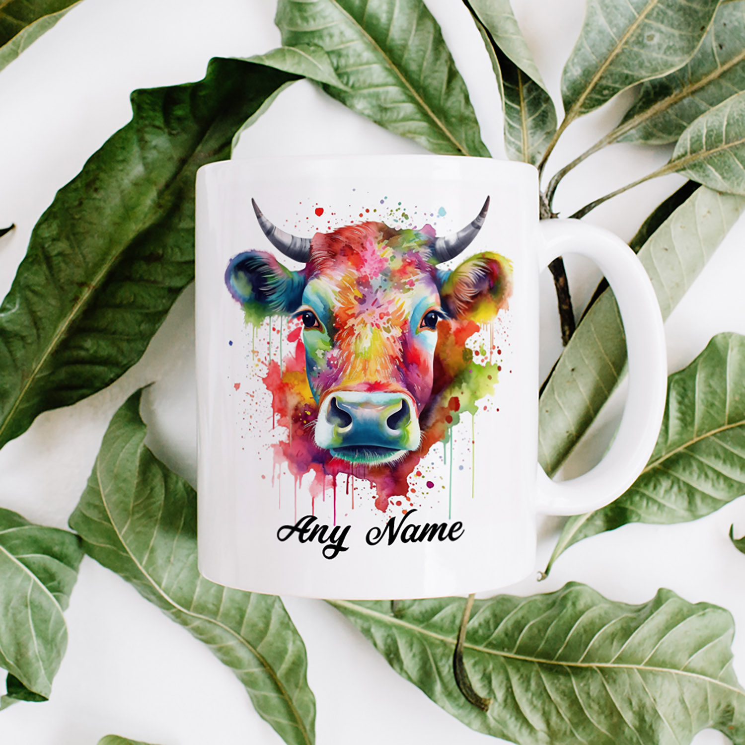 Charming Cow Watercolour Mug - Perfect Gift for Animal Lovers