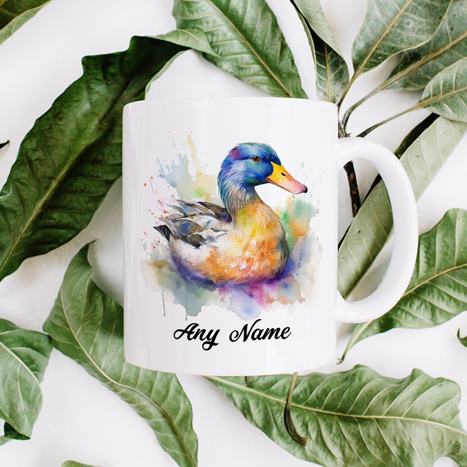 Charming Duck Watercolour Mug - Perfect Gift for Nature Lovers