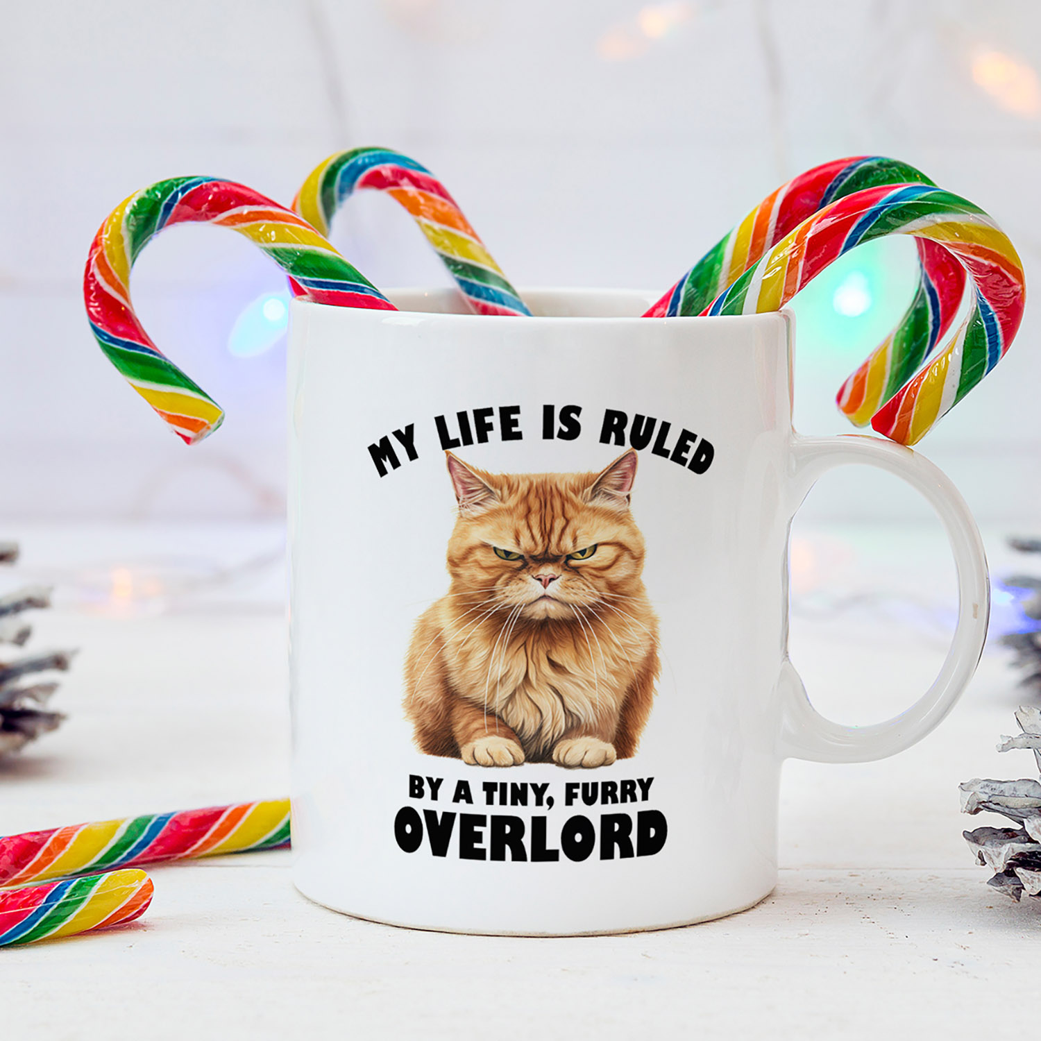 Quirky Ginger Cat Overlord Mug for Pet Lovers - 11oz