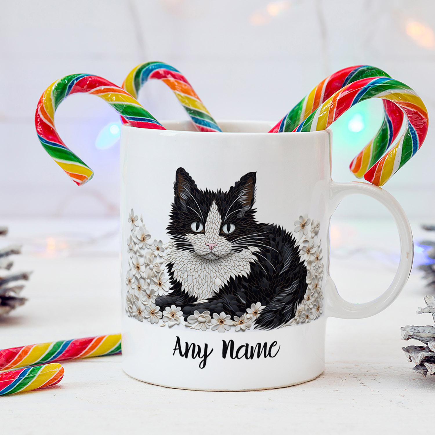 Personalised Tuxedo Cat Mug - Perfect Gift for Cat Lovers