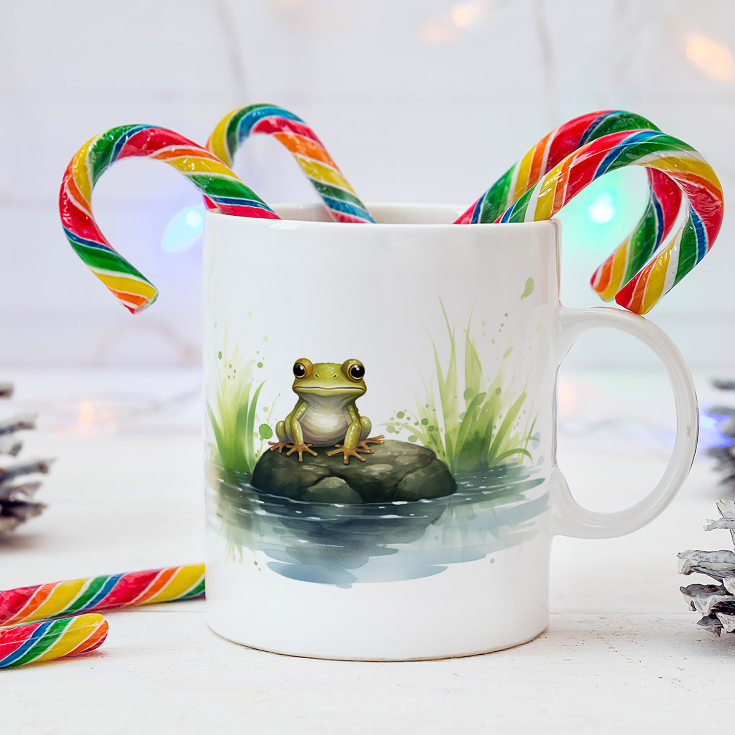 Charming Frog Ceramic Mug - Nature-Inspired Drinkware
