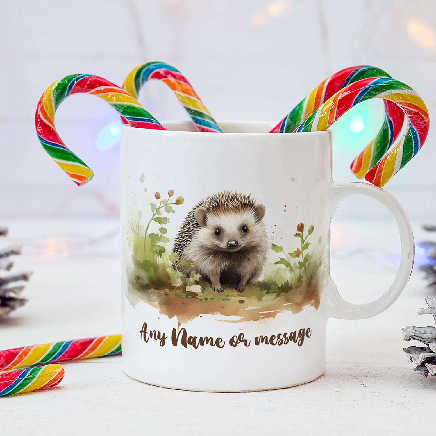 Custom Hedgehog Mug - Personalised 11oz Ceramic Gift