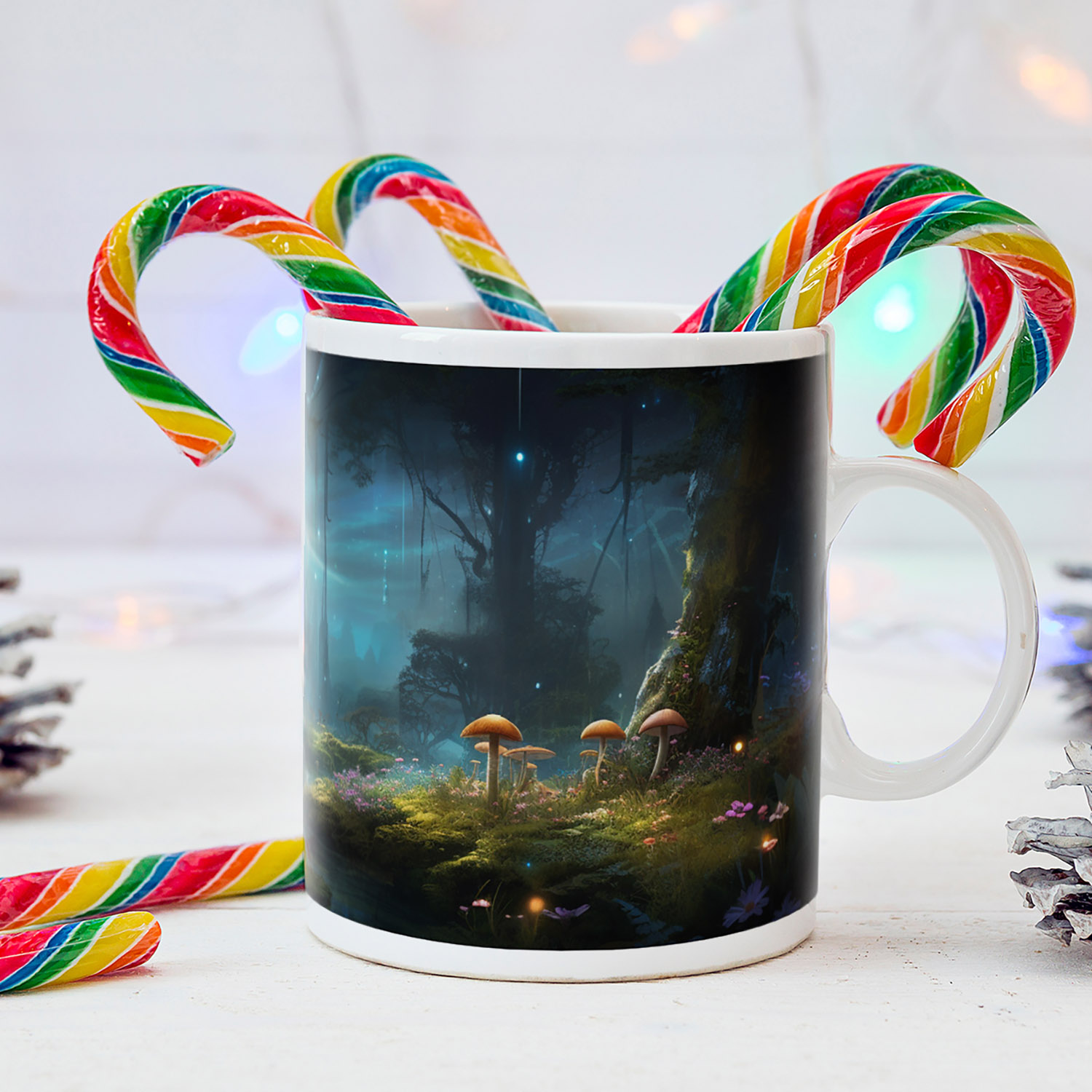 Enchanted Forest Mushroom Mug - 11oz Ceramic Coffee Cup