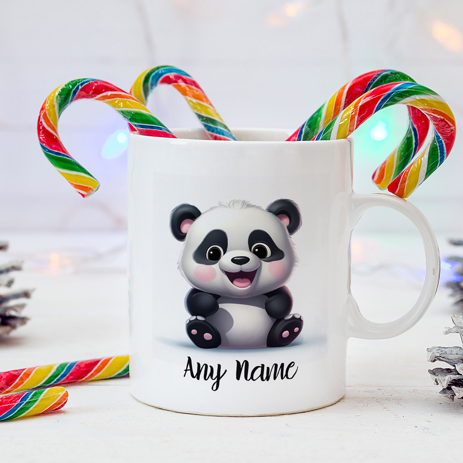 Custom Panda Mug - Personalised 11oz Ceramic Gift
