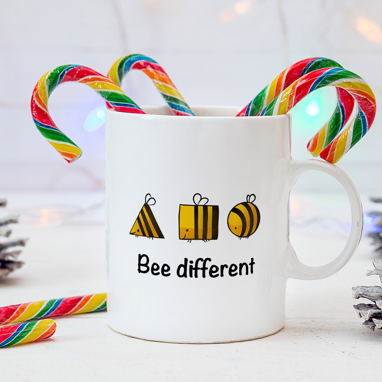 Bee Different Illustrated Bumblebee Mug for Nature Lovers