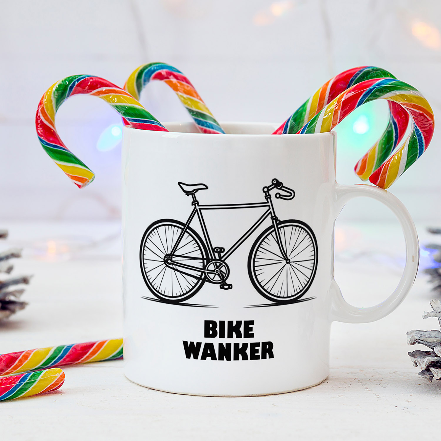 Bike Wanker Mug - Fun Cycling Gift for Enthusiasts
