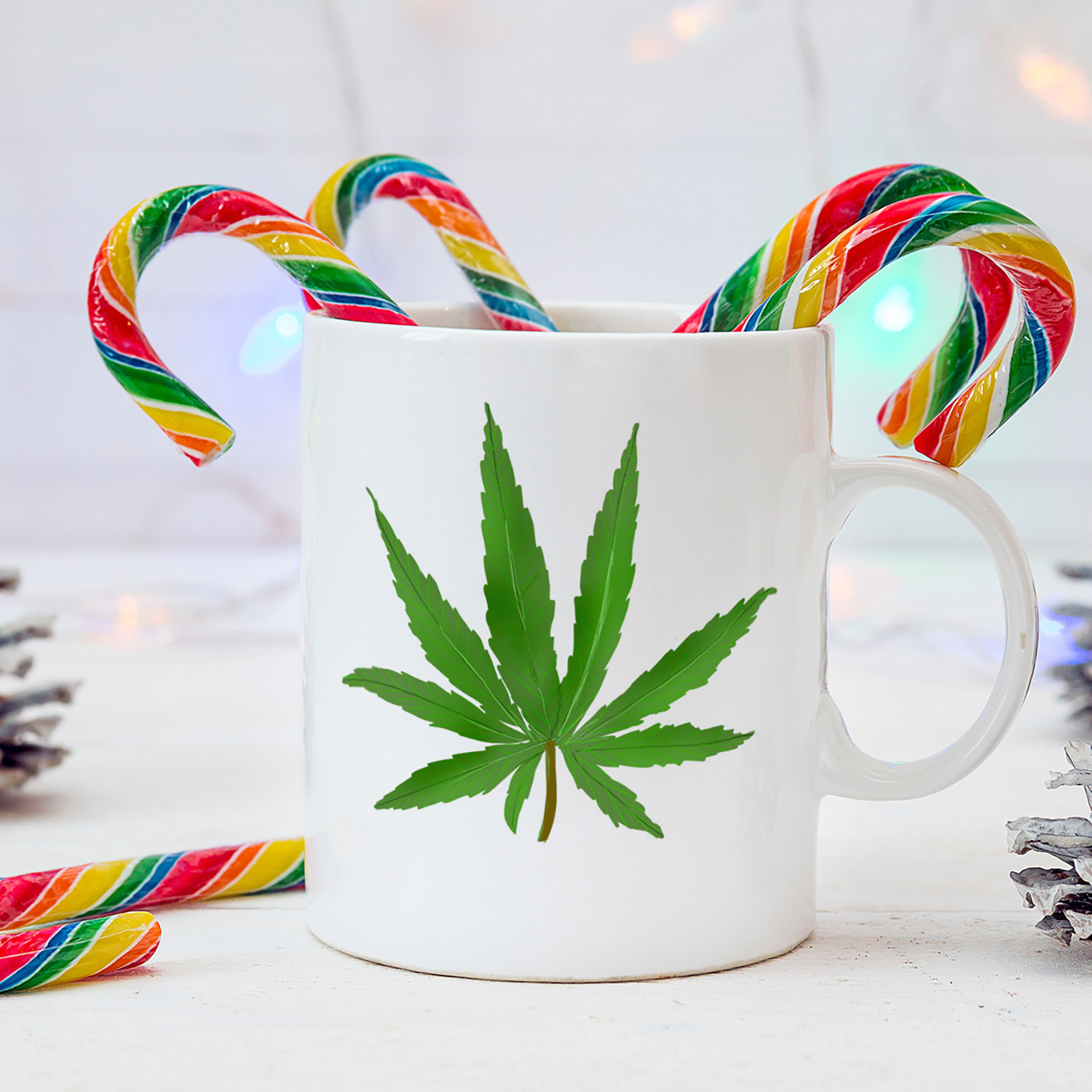 Artistic Cannabis Leaf Mug for Eco-Conscious Coffee Lovers