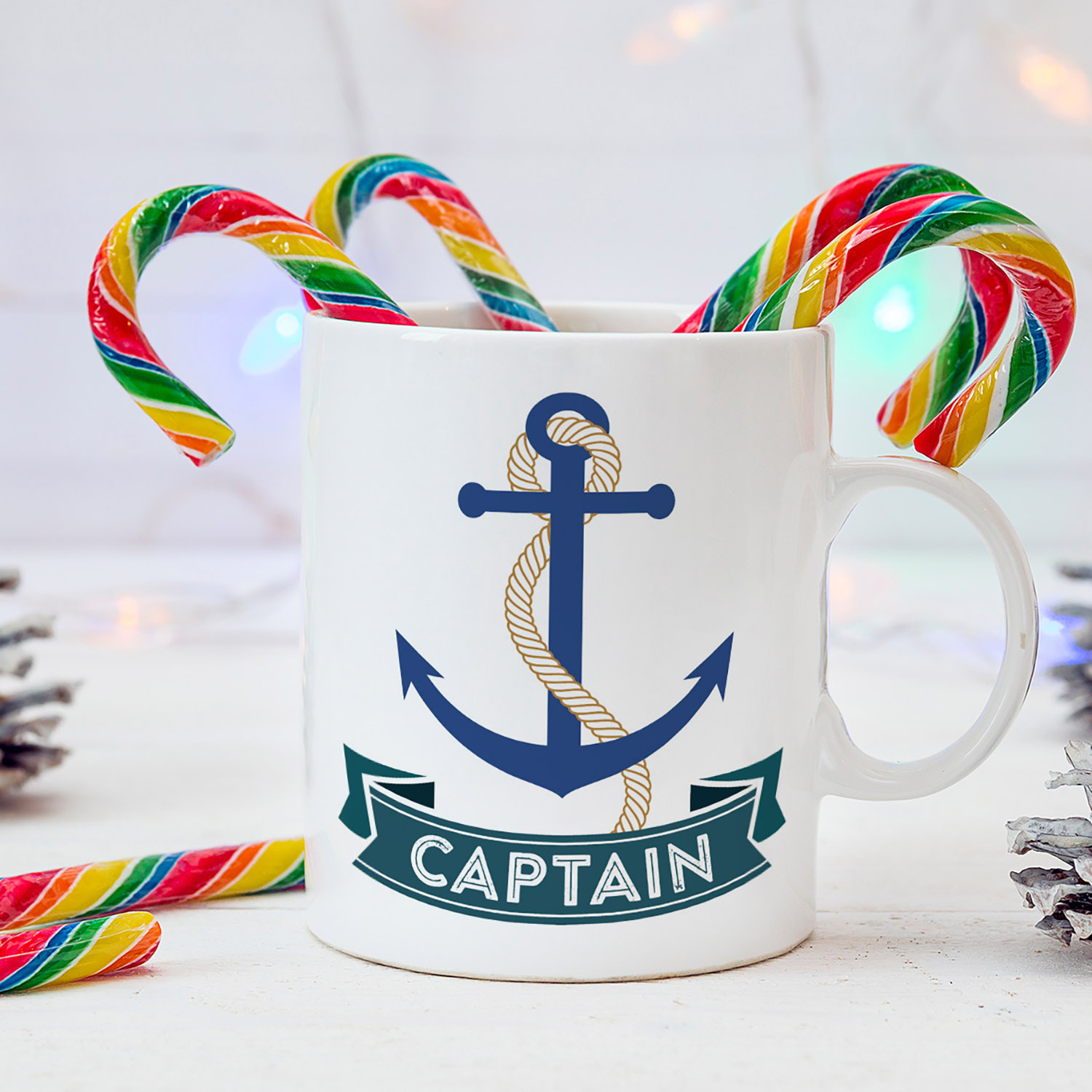 Nautical Captain Anchor Mug with Rope - Perfect for Sea Lovers