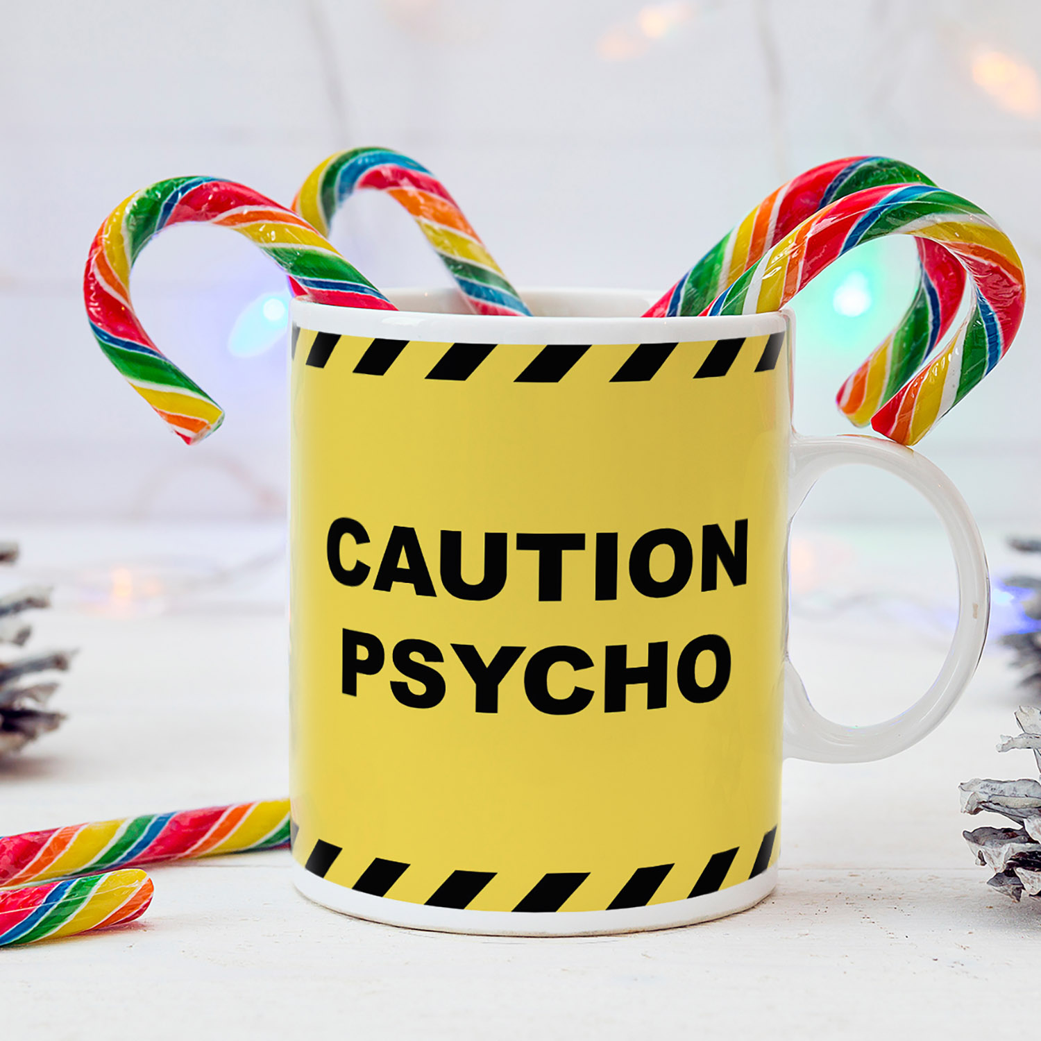 Caution Psycho Warning Mug - Fun Gift for Quirky Friends