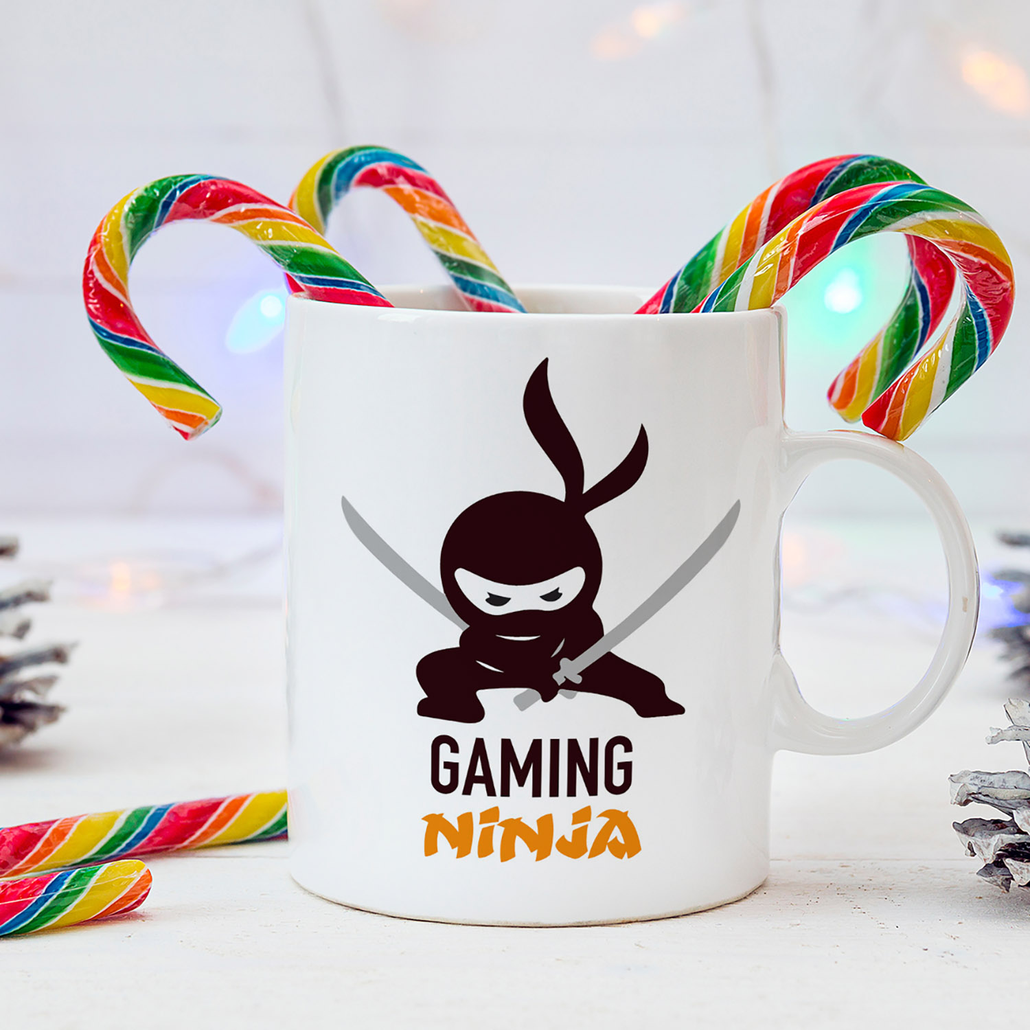 Ninja Silhouette Gaming Mug - Perfect Gift for Gamers