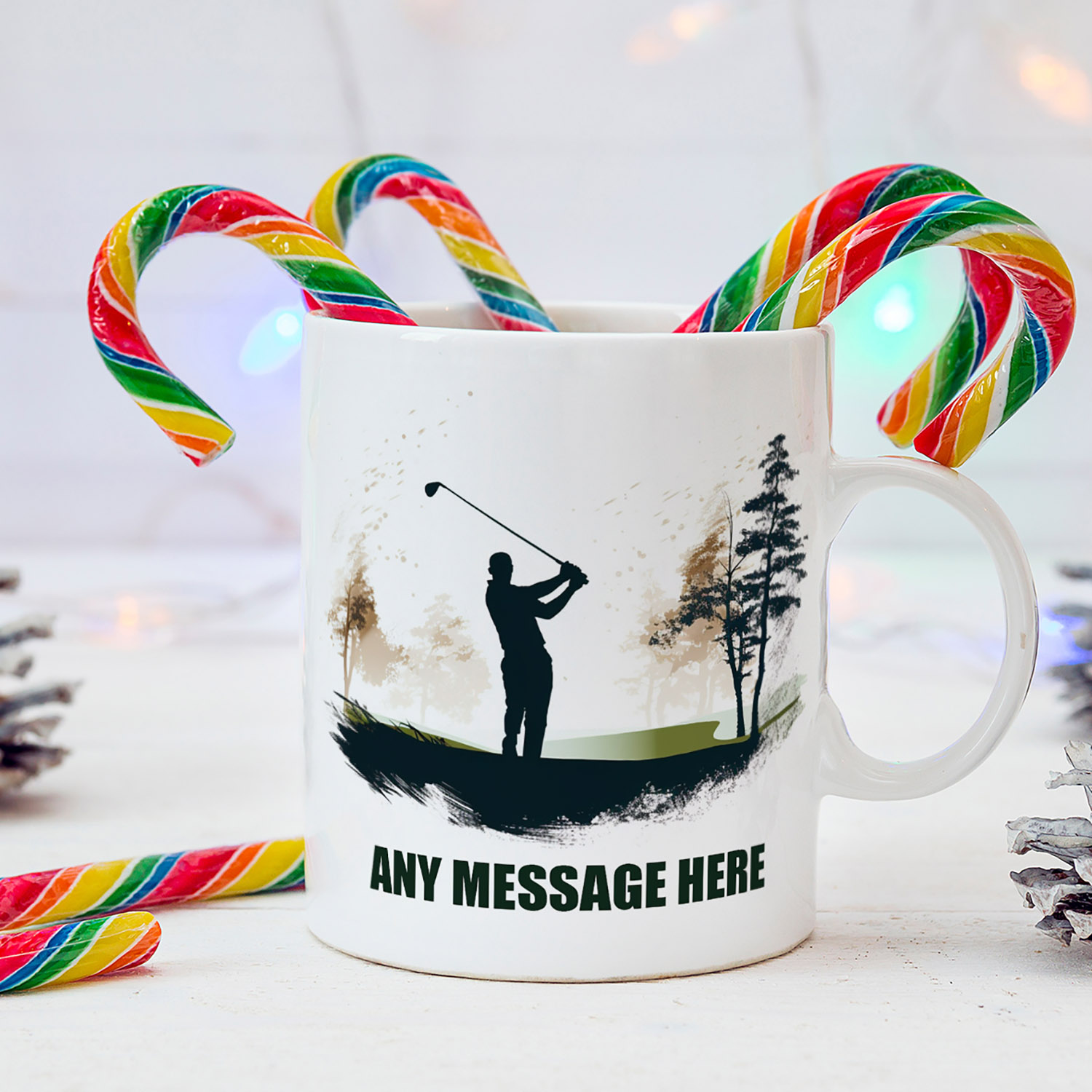 Personalised Golfing Silhouette Mug for Golf Lovers