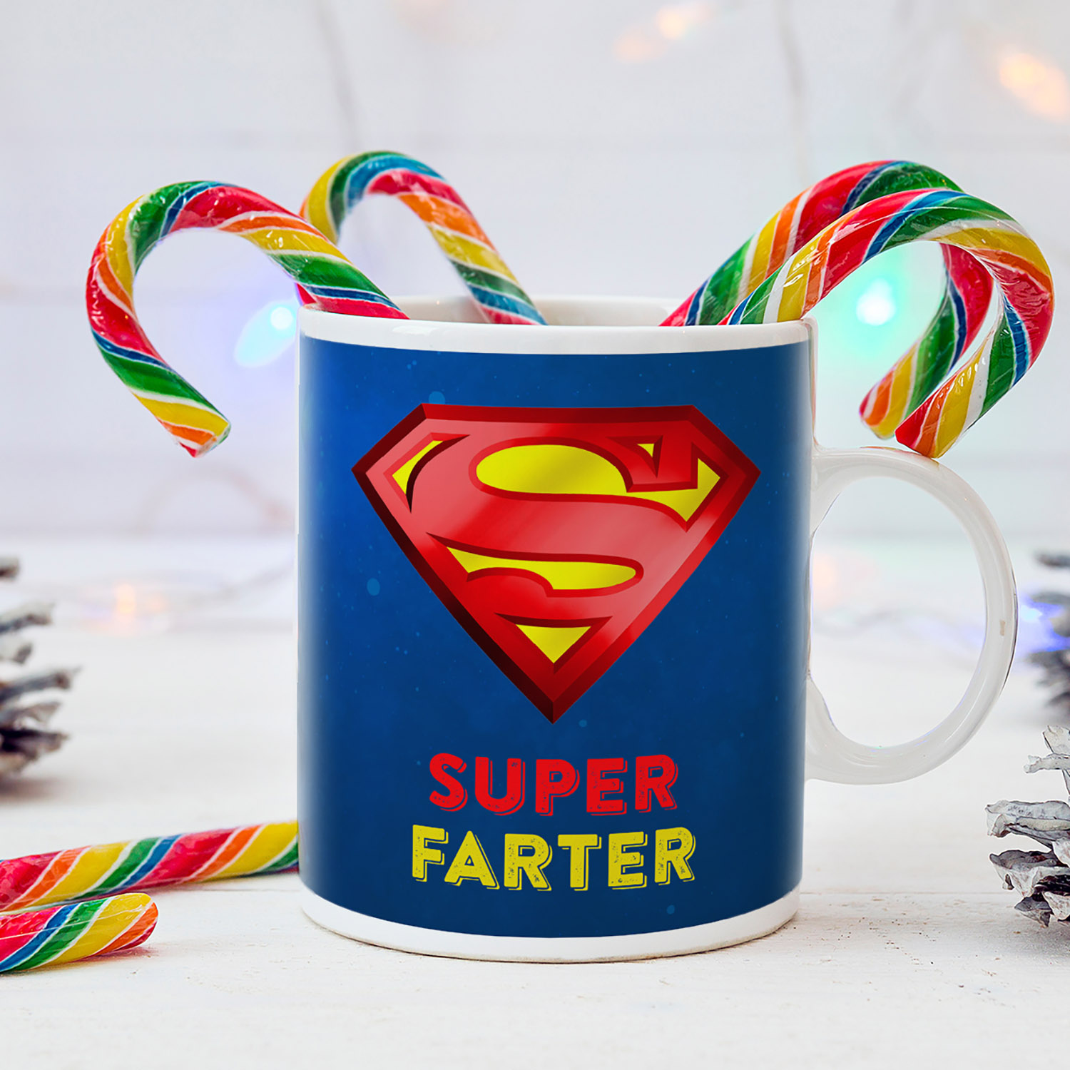 Superman Logo Super Farter Mug - Fun Gift for Dads