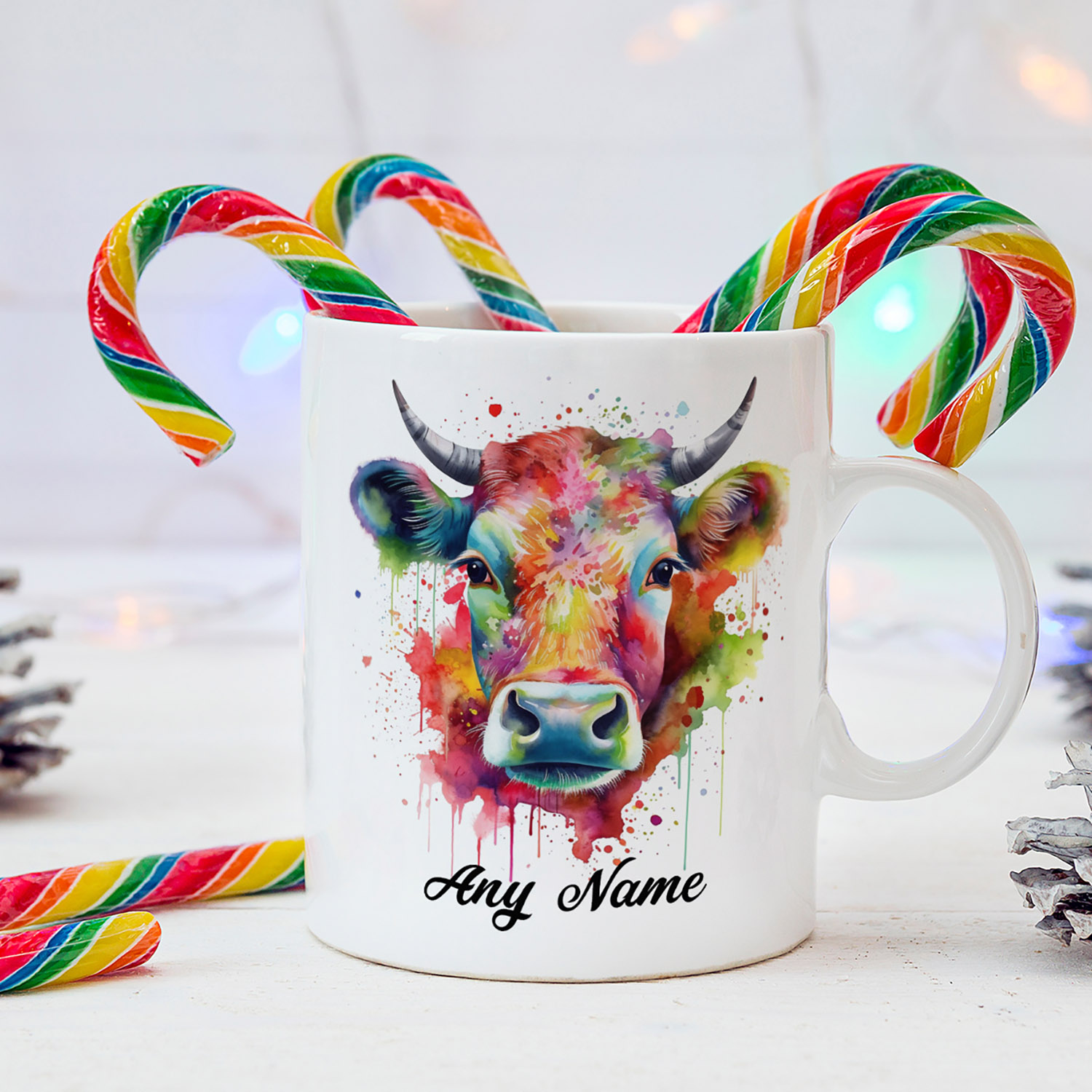 Charming Cow Watercolour Mug - Perfect Gift for Animal Lovers