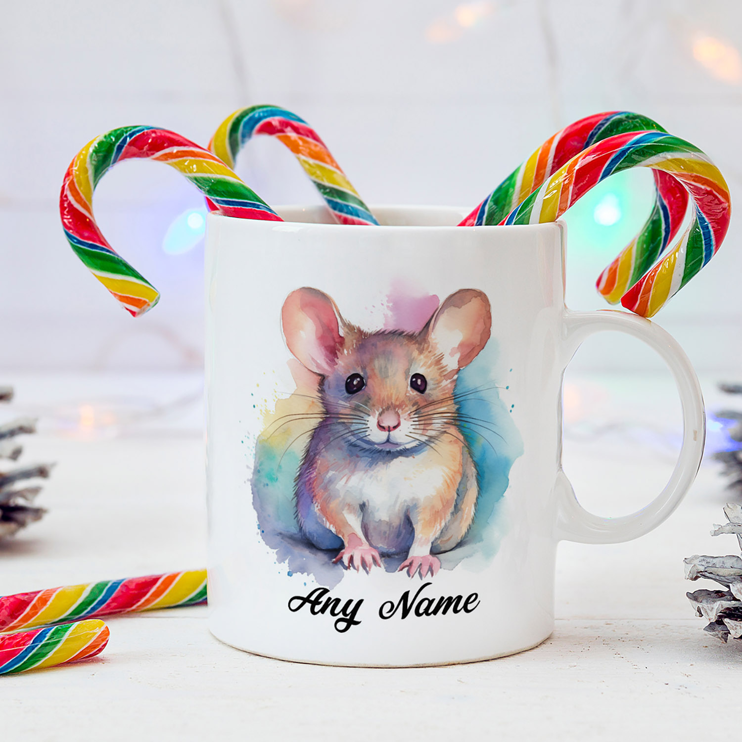 Personalised Watercolour Mouse Mug - Perfect Gift for Mouse Lovers