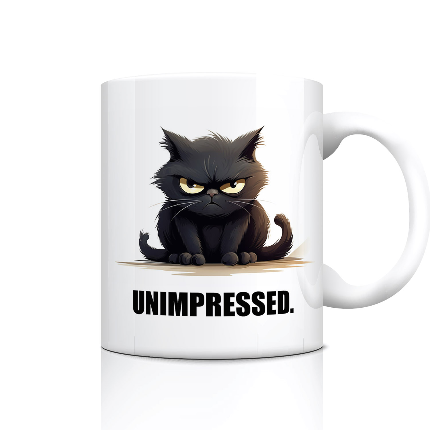 Unimpressed Cat Mug - 11oz Ceramic for Coffee Lovers