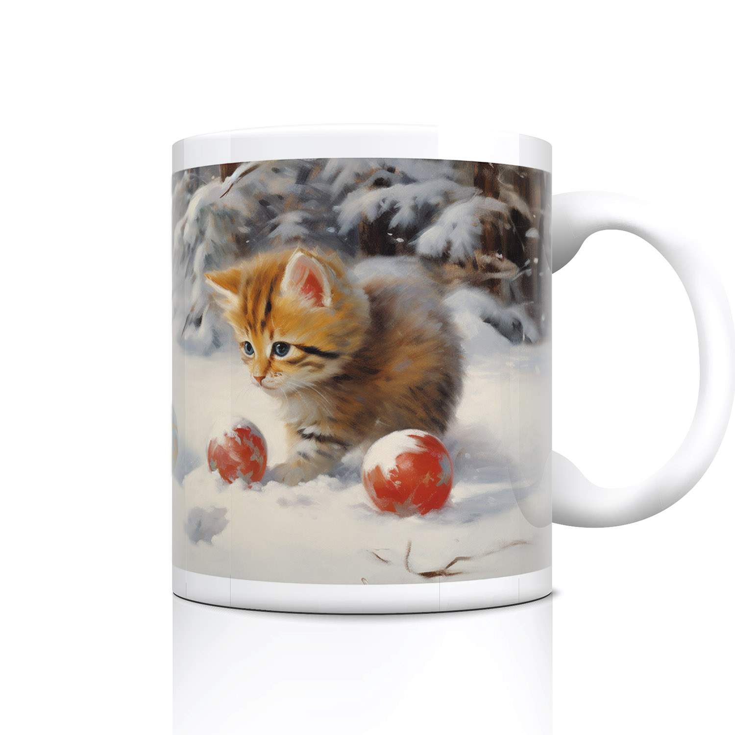 Charming Kittens Snowfall Mug - Perfect Gift for Cat Lovers