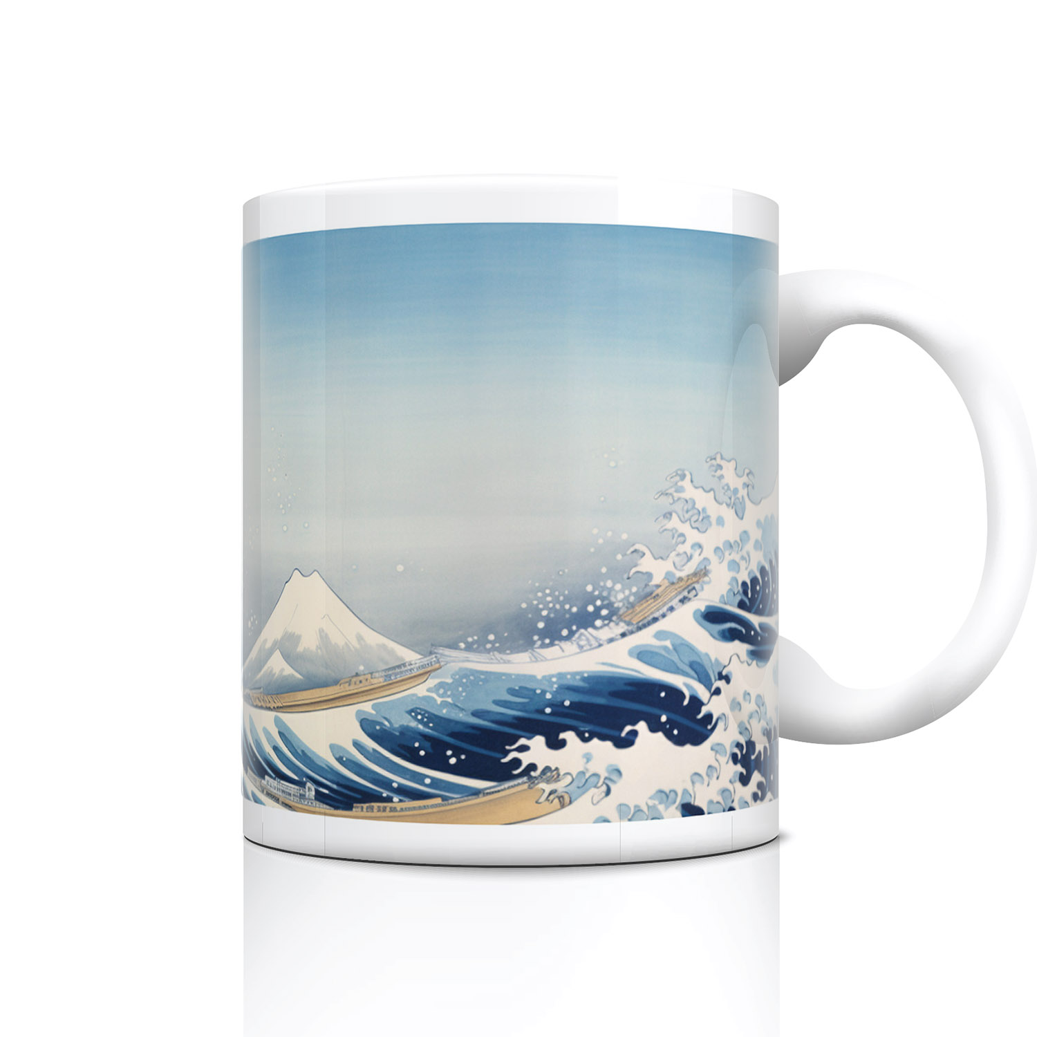 Oceanic Waves Artistic Coffee Mug - 11oz Ceramic Delight