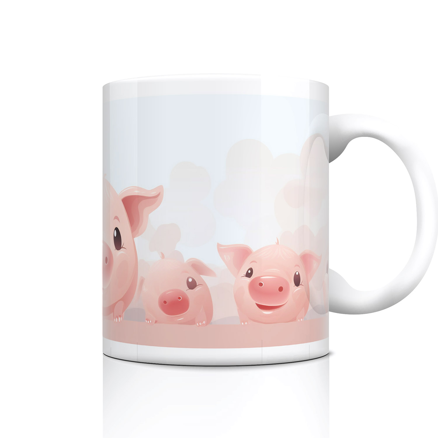 Charming Piglet Duo 11oz Ceramic Coffee Mug for Animal Lovers