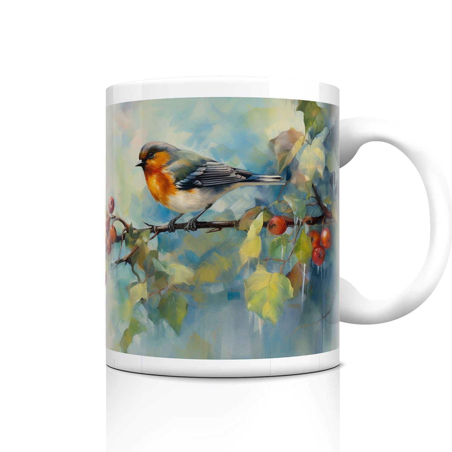 Charming Robin & Holly Mug - Perfect for Cozy Brews
