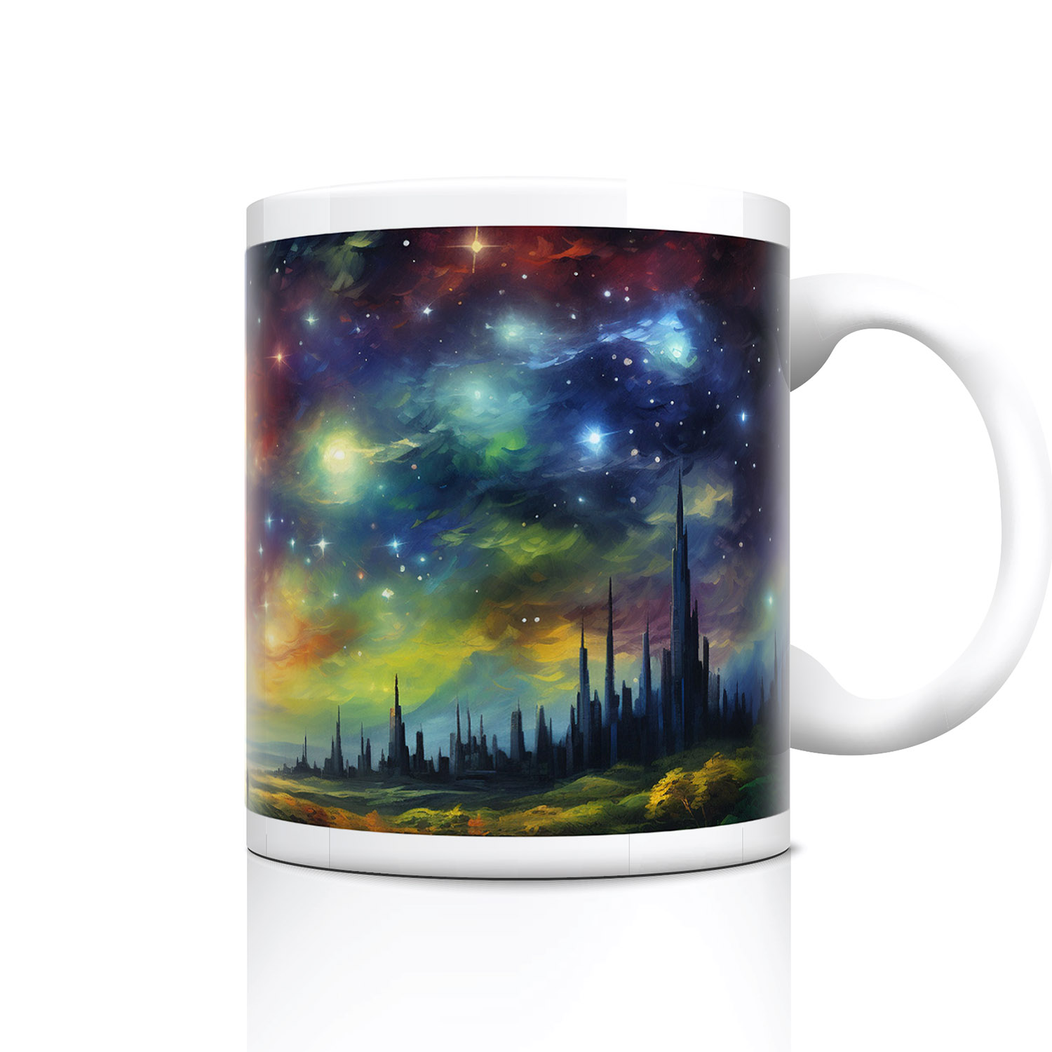 Cosmic Vista Starry Night Ceramic Mug - 11oz Celestial Gift