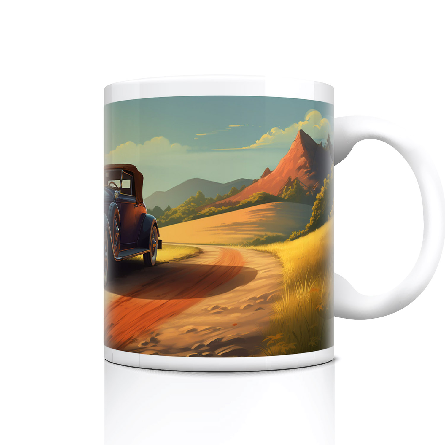 Vintage Car Countryside Drive Mug - Perfect Gift for Car Lovers