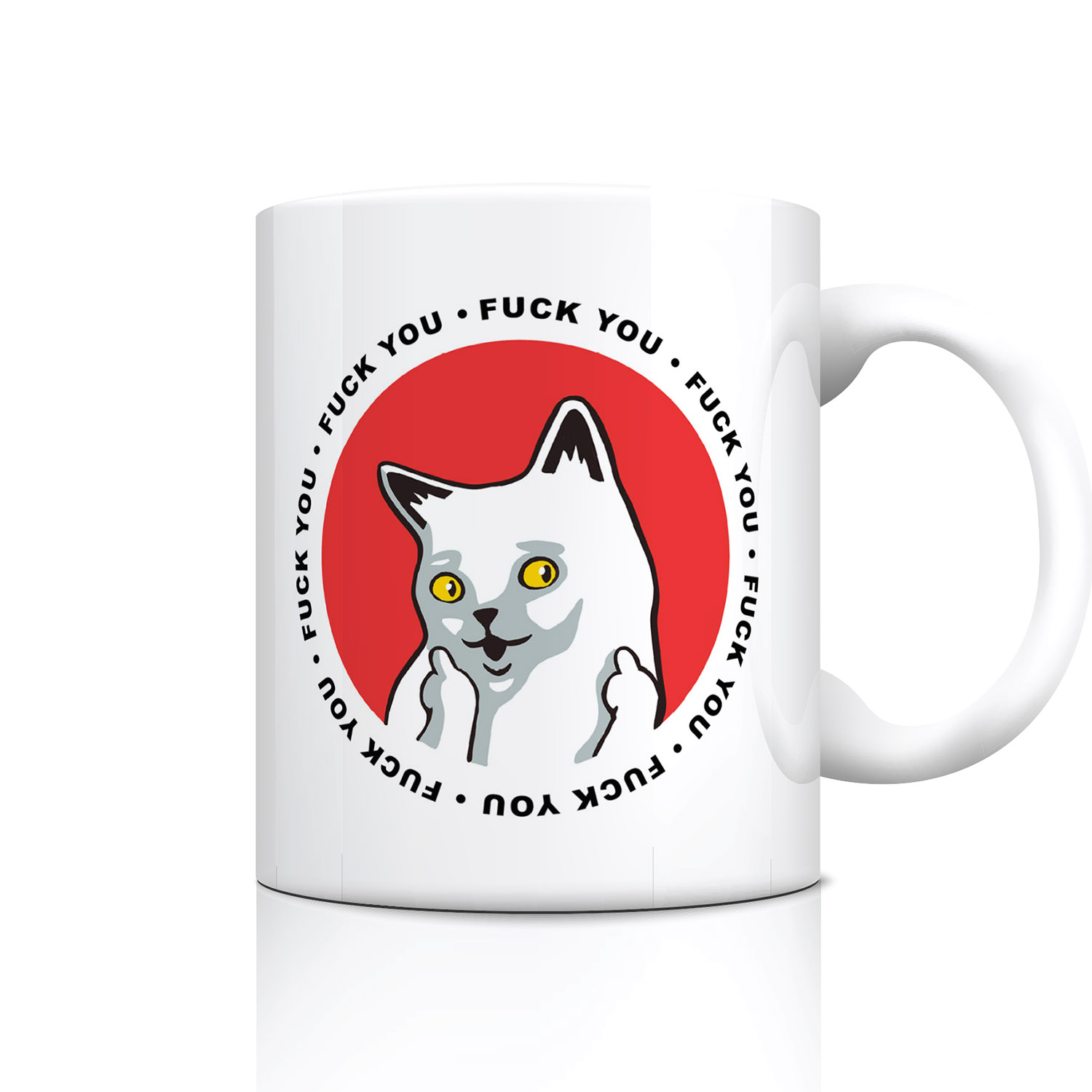 Funny Cat Middle Finger Mug - Perfect Gift for Cat Lovers
