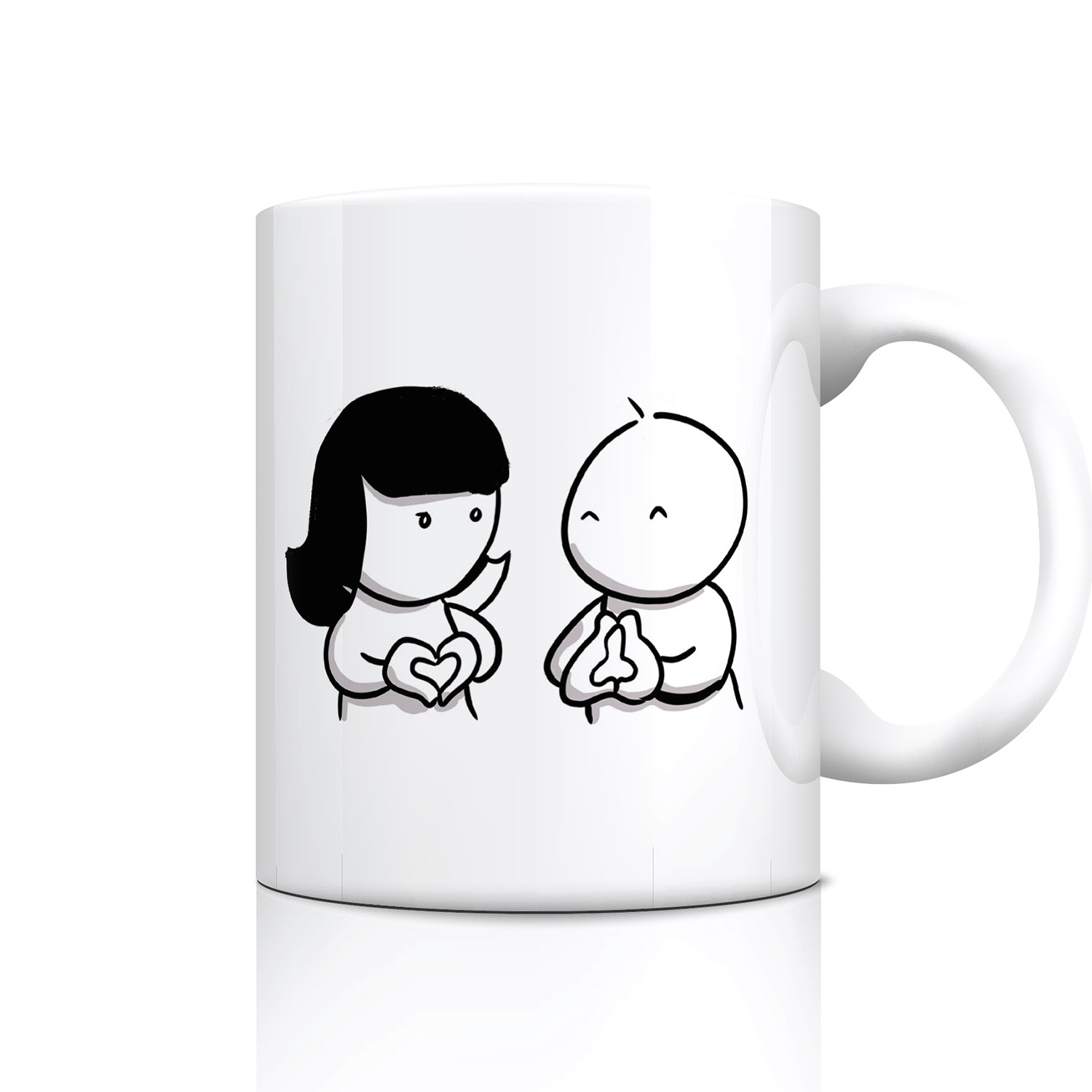 Funny Couple Hand Gestures Mug - Perfect Gift for Partners