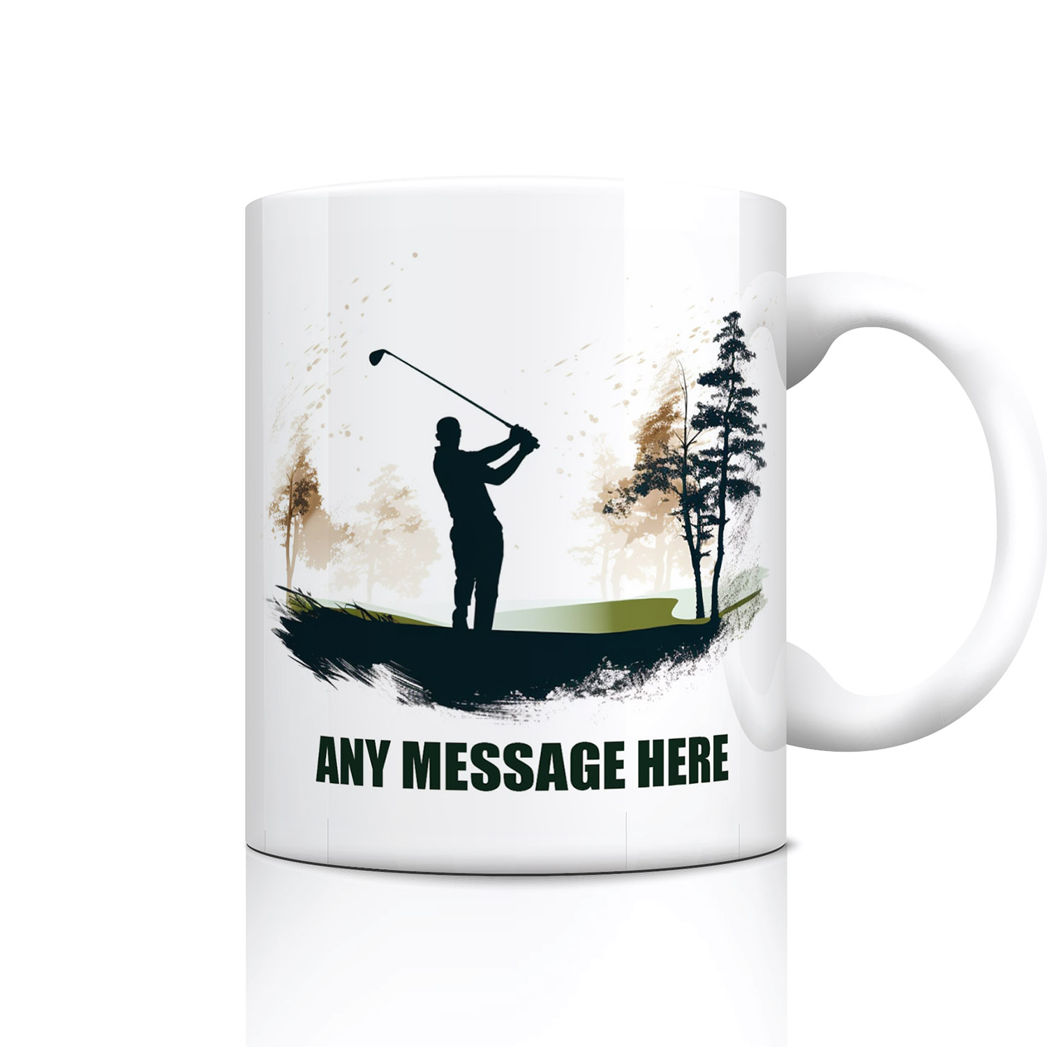 Personalised Golfing Silhouette Mug for Golf Lovers
