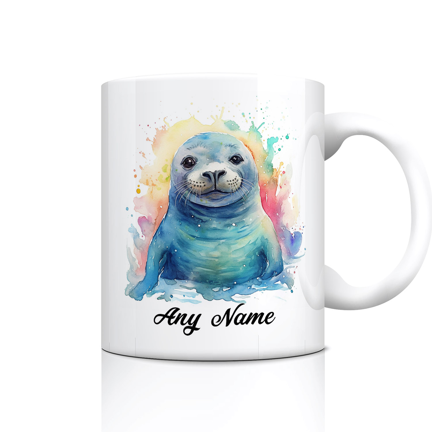 Personalised Watercolour Seal Mug - Unique Gift for Animal Lovers