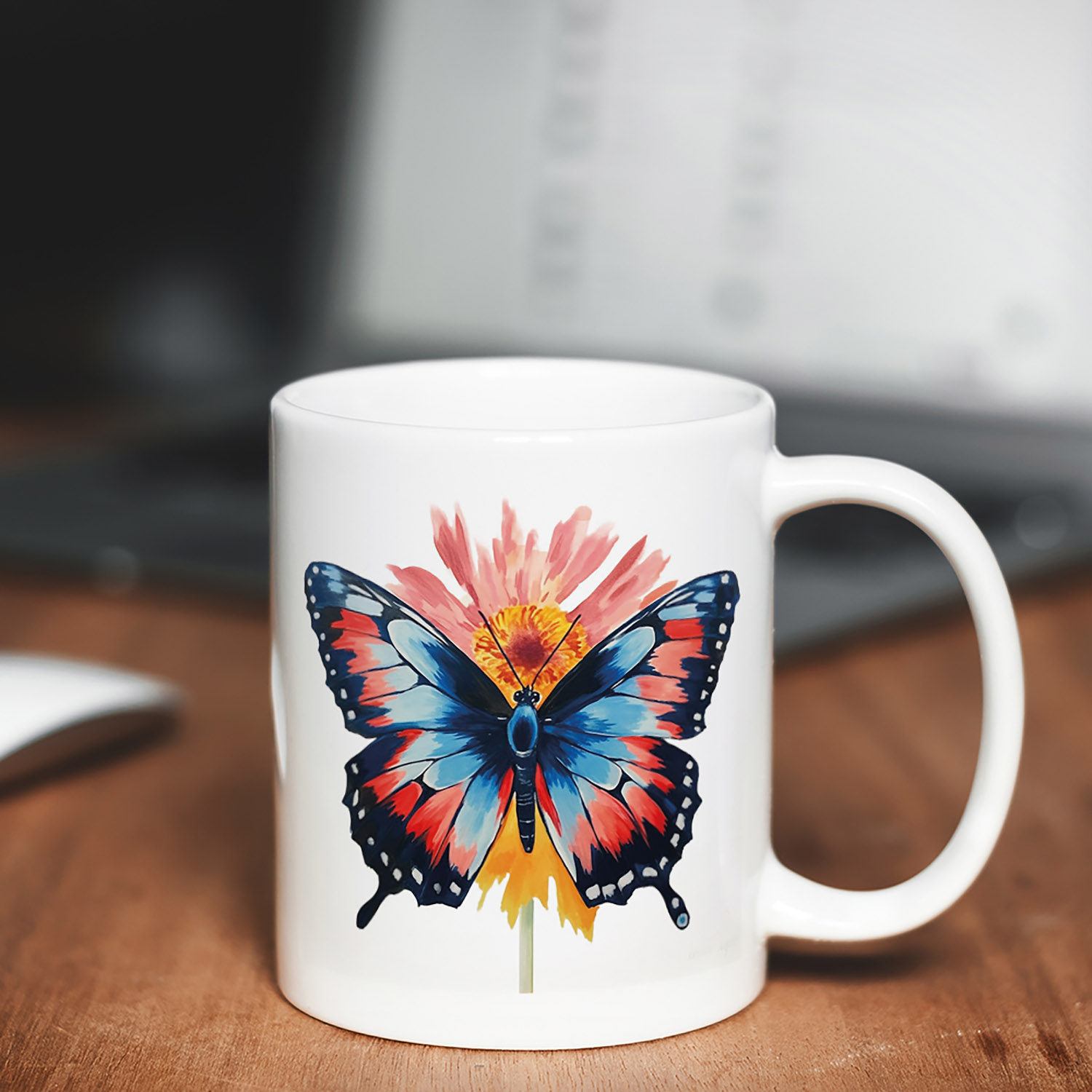 Vibrant Butterfly Bloom Mug - Perfect for Tea & Coffee Lovers