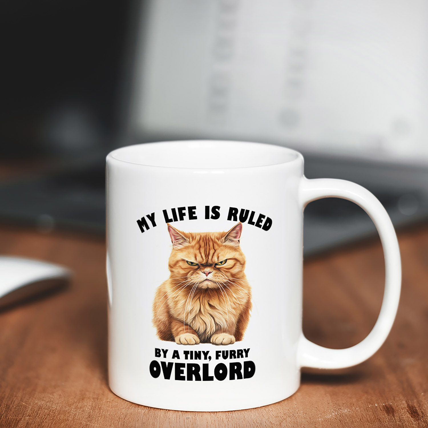 Quirky Ginger Cat Overlord Mug for Pet Lovers - 11oz