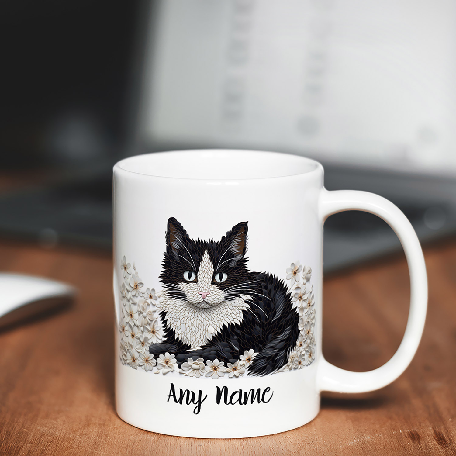 Personalised Tuxedo Cat Mug - Perfect Gift for Cat Lovers