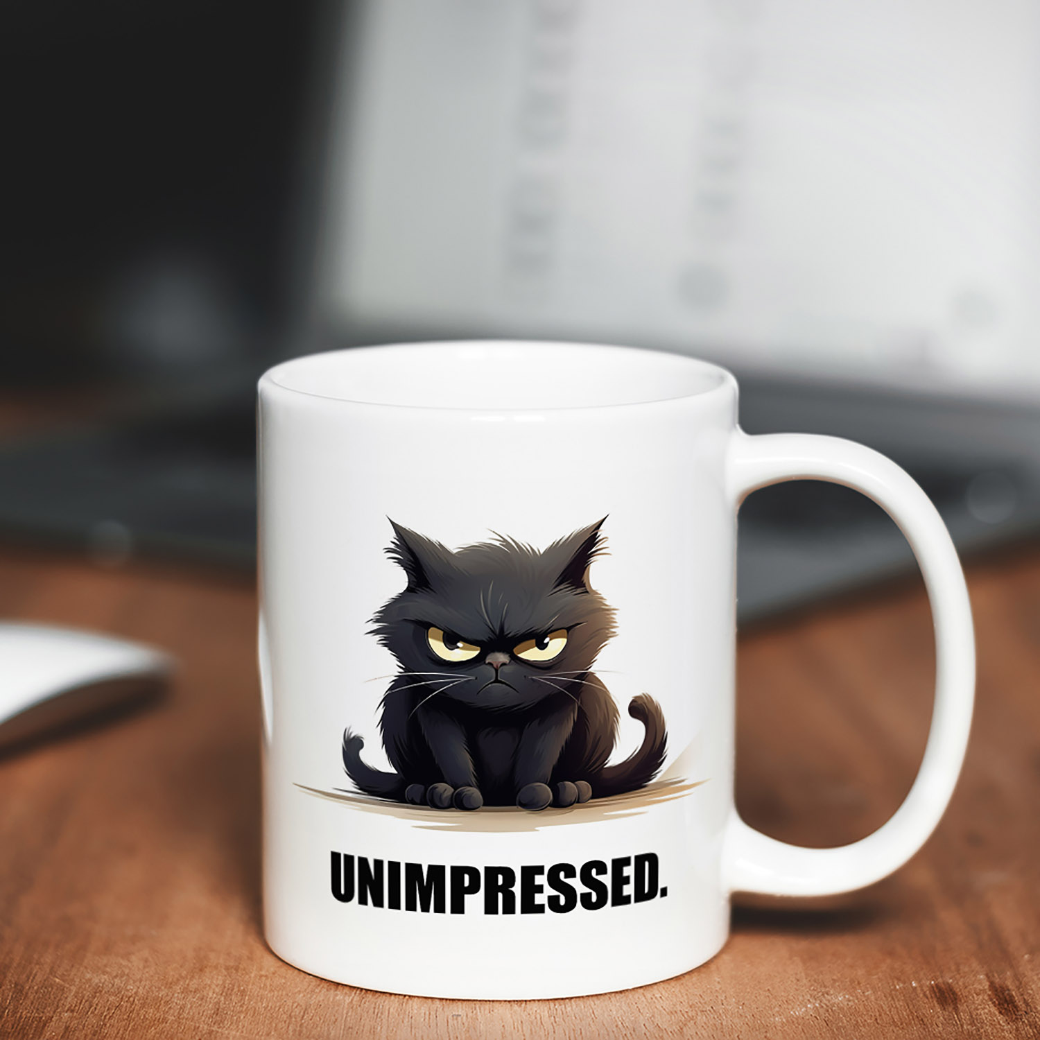 Unimpressed Cat Mug - 11oz Ceramic for Coffee Lovers