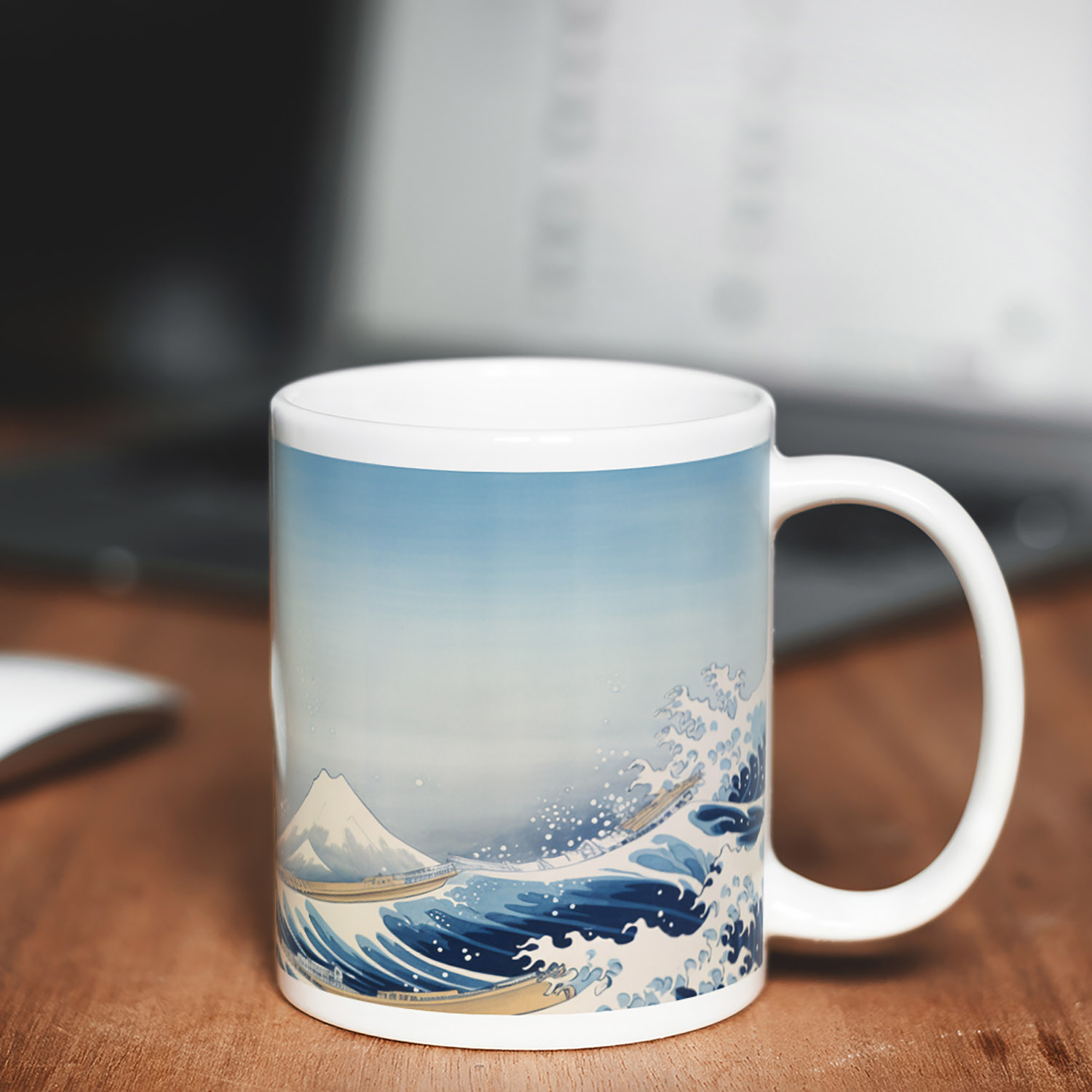Oceanic Waves Artistic Coffee Mug - 11oz Ceramic Delight