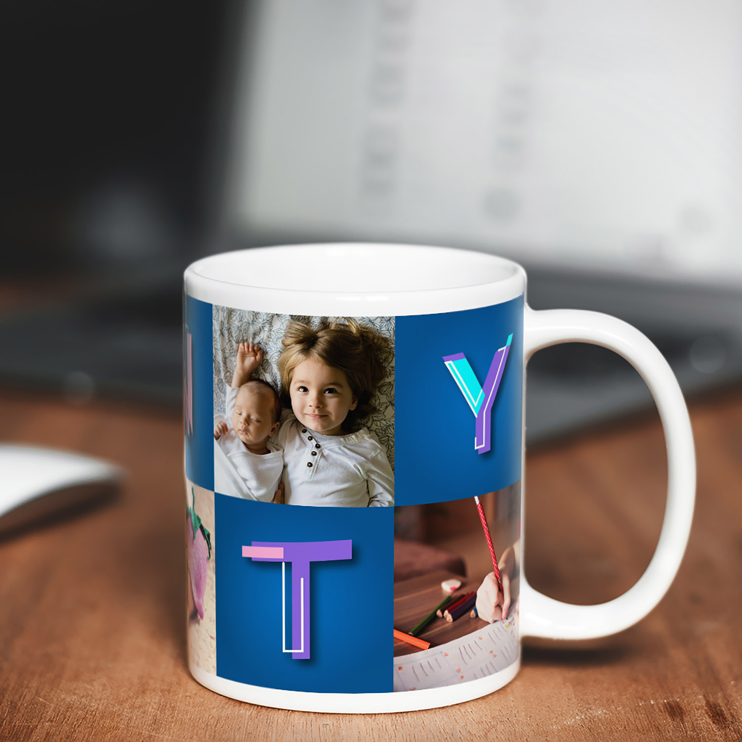 Personalized Aunty Mug with 5 Photos - Unique Gift Idea