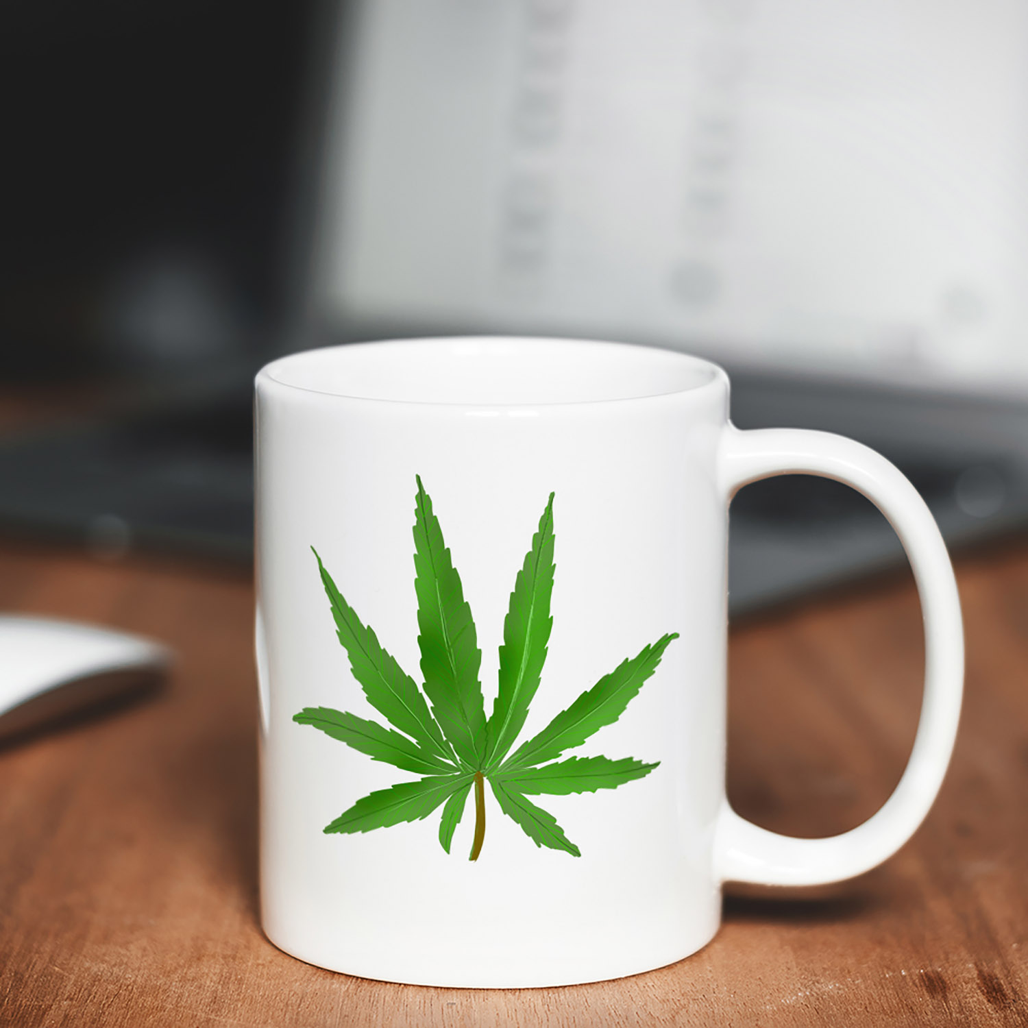 Artistic Cannabis Leaf Mug for Eco-Conscious Coffee Lovers