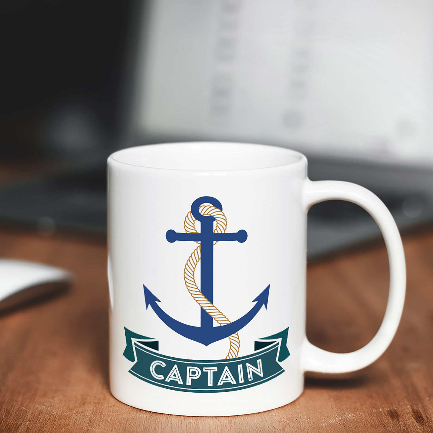 Nautical Captain Anchor Mug with Rope - Perfect for Sea Lovers