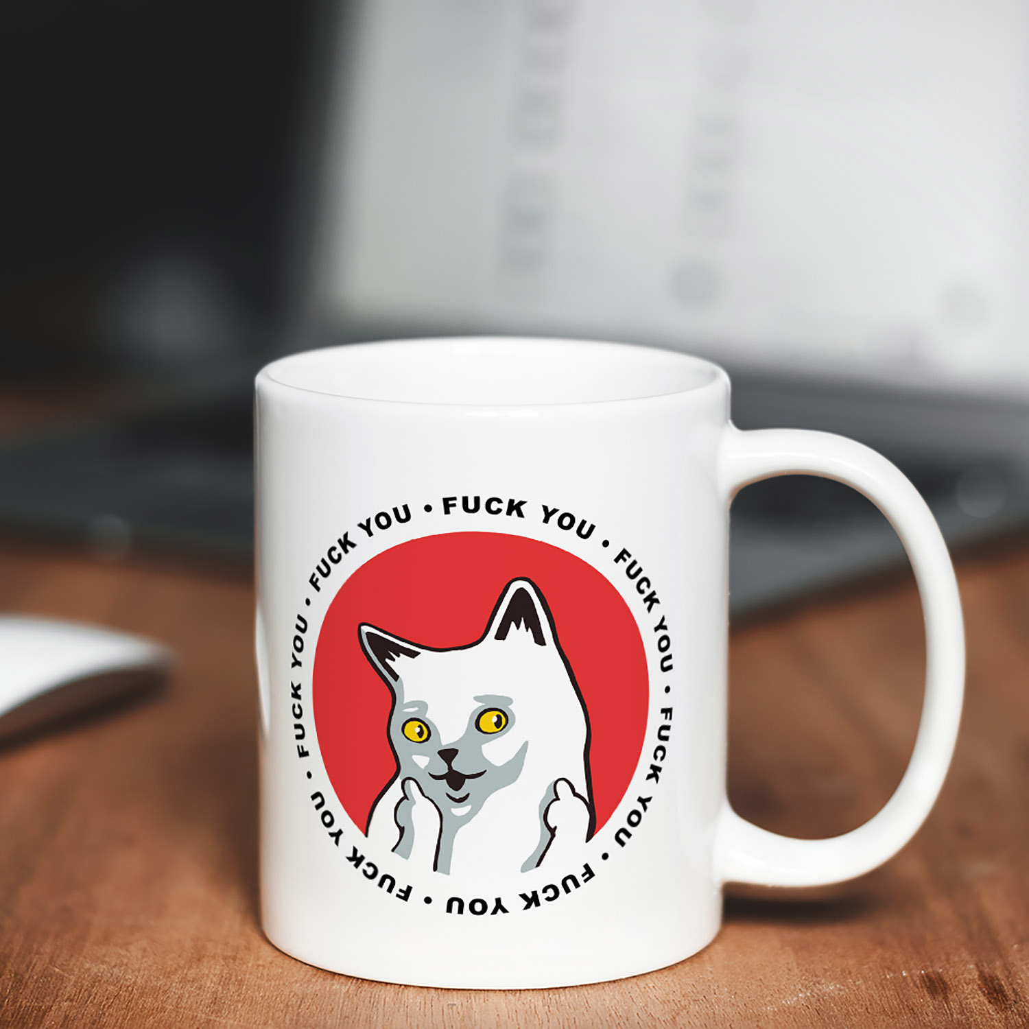 Funny Cat Middle Finger Mug - Perfect Gift for Cat Lovers