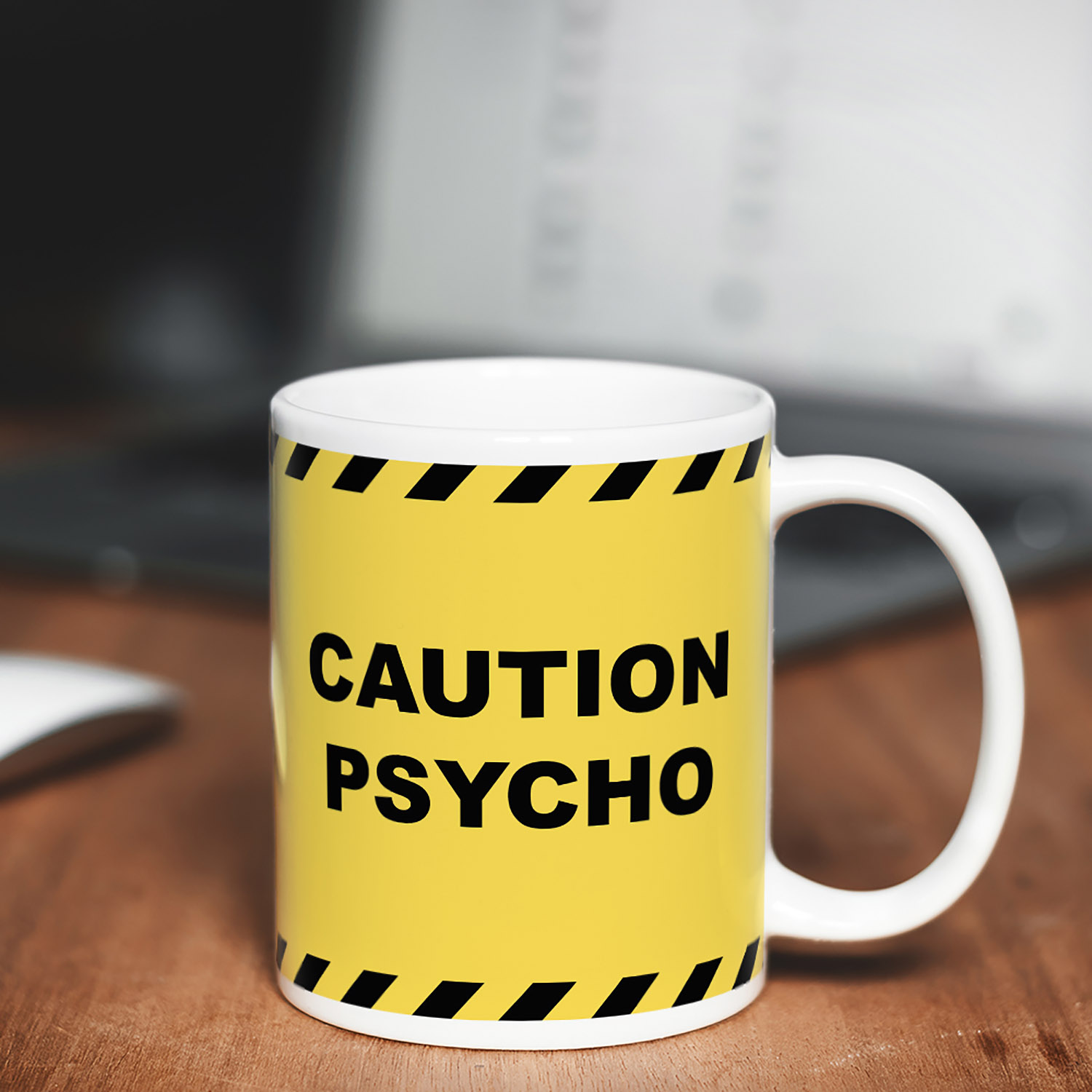 Caution Psycho Warning Mug - Fun Gift for Quirky Friends
