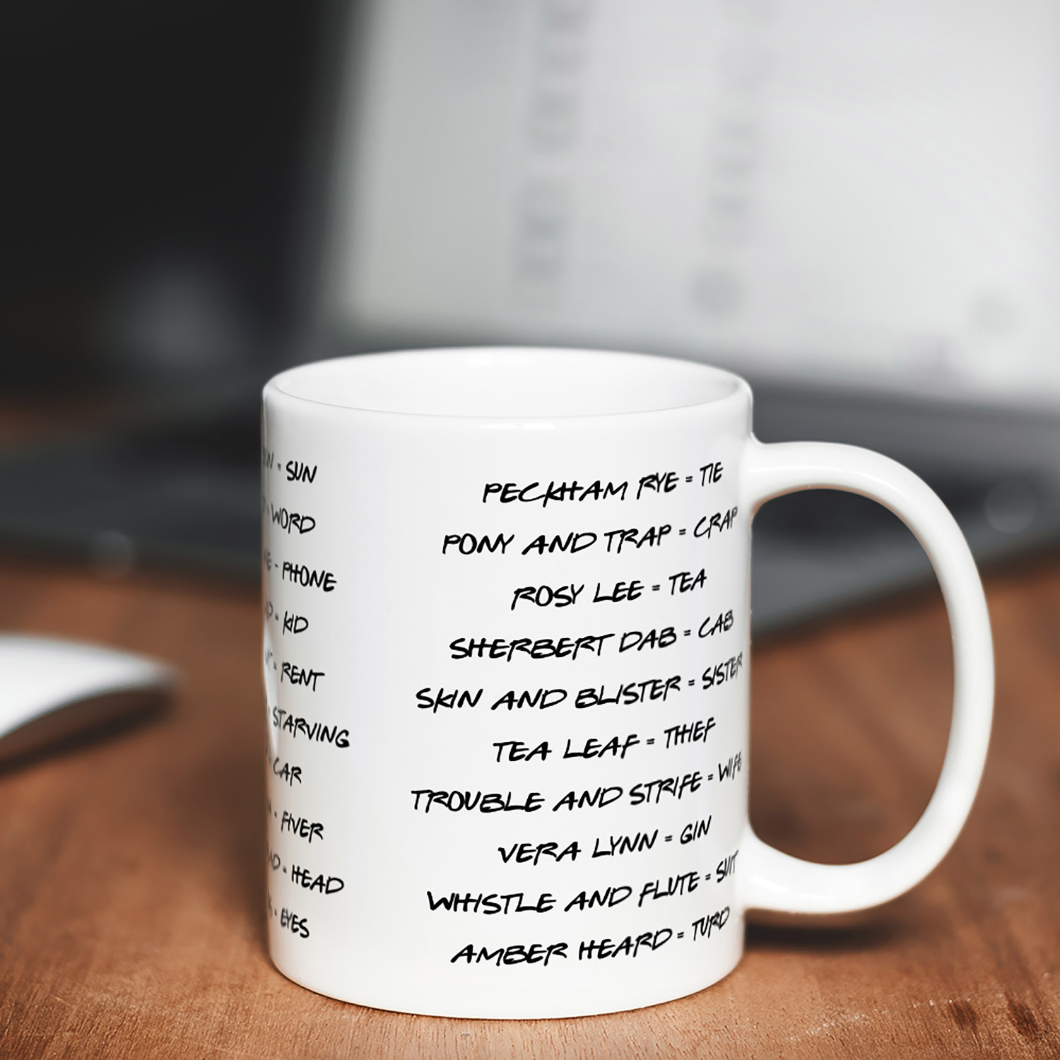 Unique Cockney Rhyming Slang Mug for Fun Gift Ideas