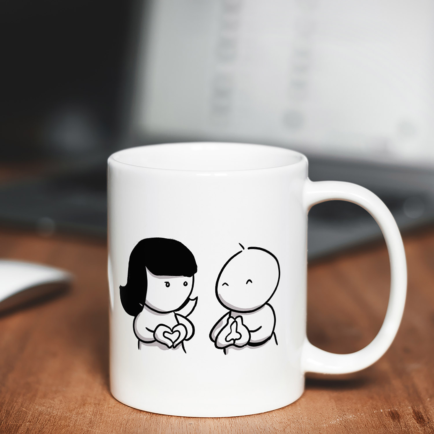 Funny Couple Hand Gestures Mug - Perfect Gift for Partners