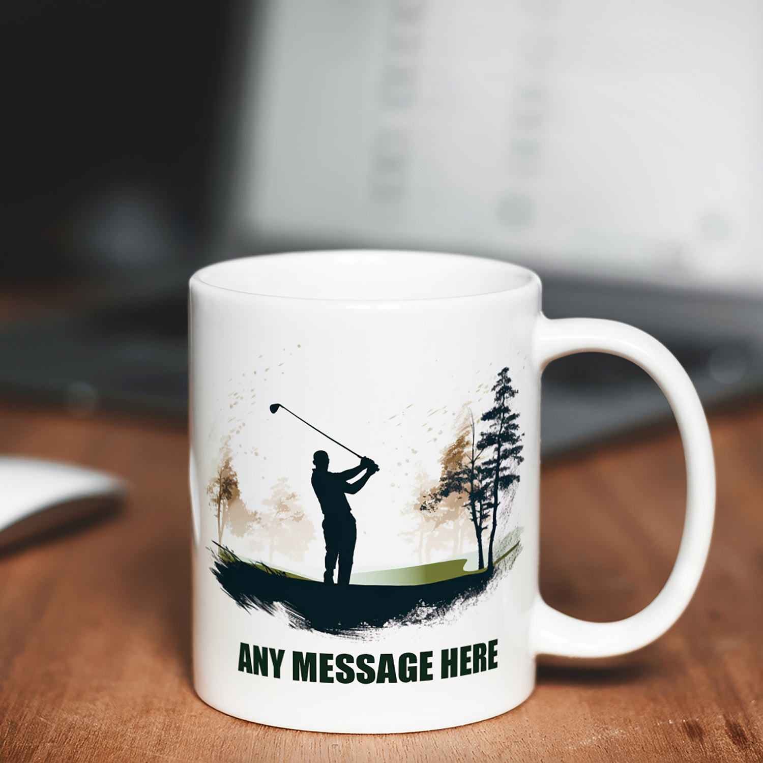 Personalised Golfing Silhouette Mug for Golf Lovers