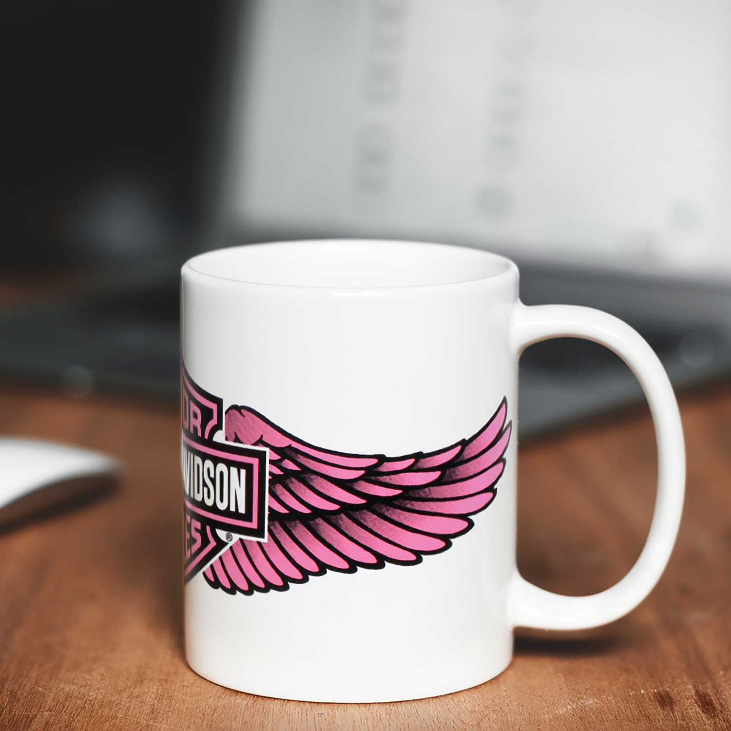 Harley-Davidson Pink Full Wrap Logo Mug for Bikers