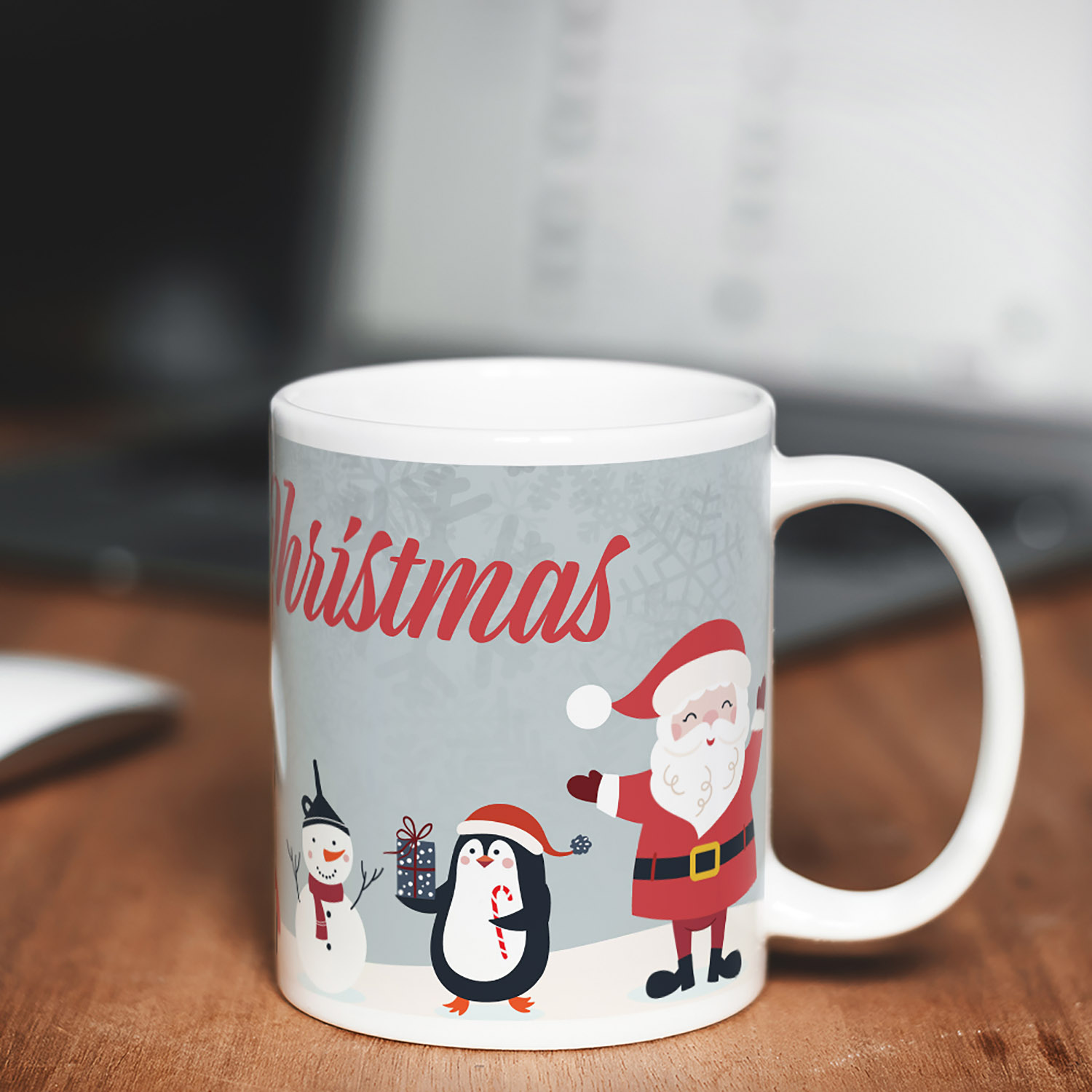 Festive Santa & Penguin Mug - Perfect Holiday Gift
